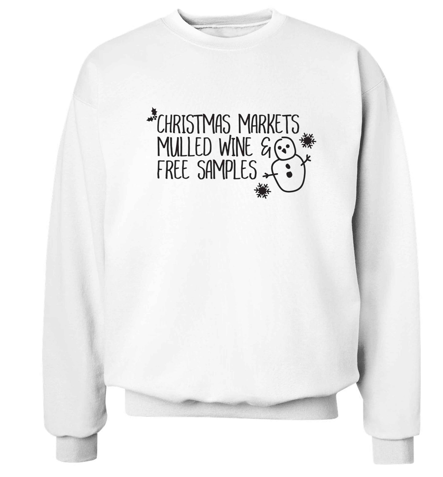 Christmas market mulled wine & free samples Adult's unisex white Sweater 2XL