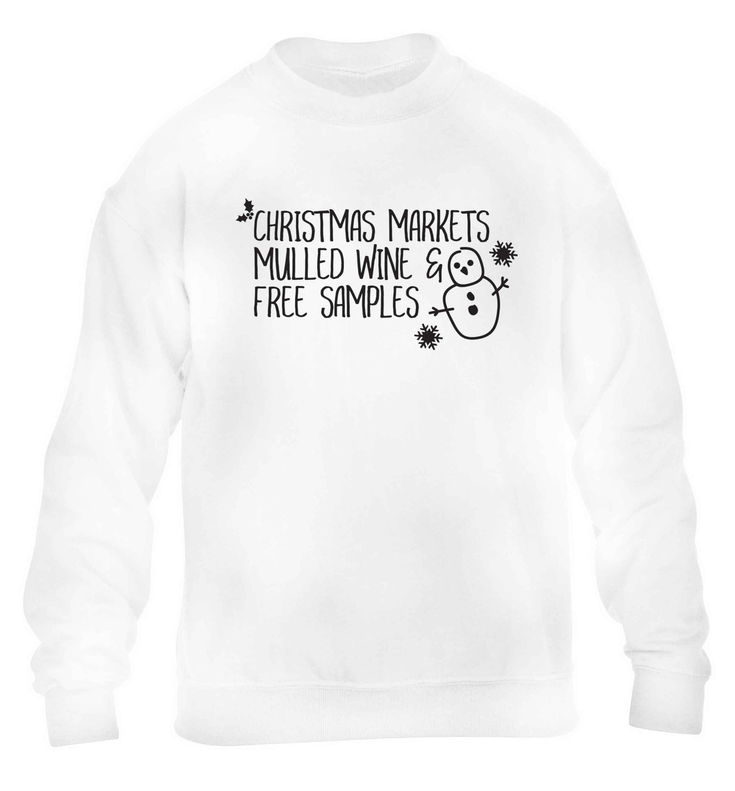 Christmas market mulled wine & free samples children's white sweater 12-13 Years