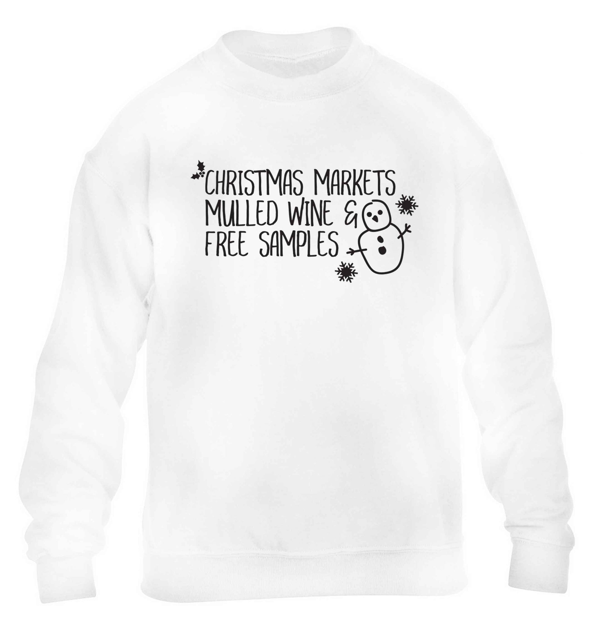 Christmas market mulled wine & free samples children's white sweater 12-13 Years