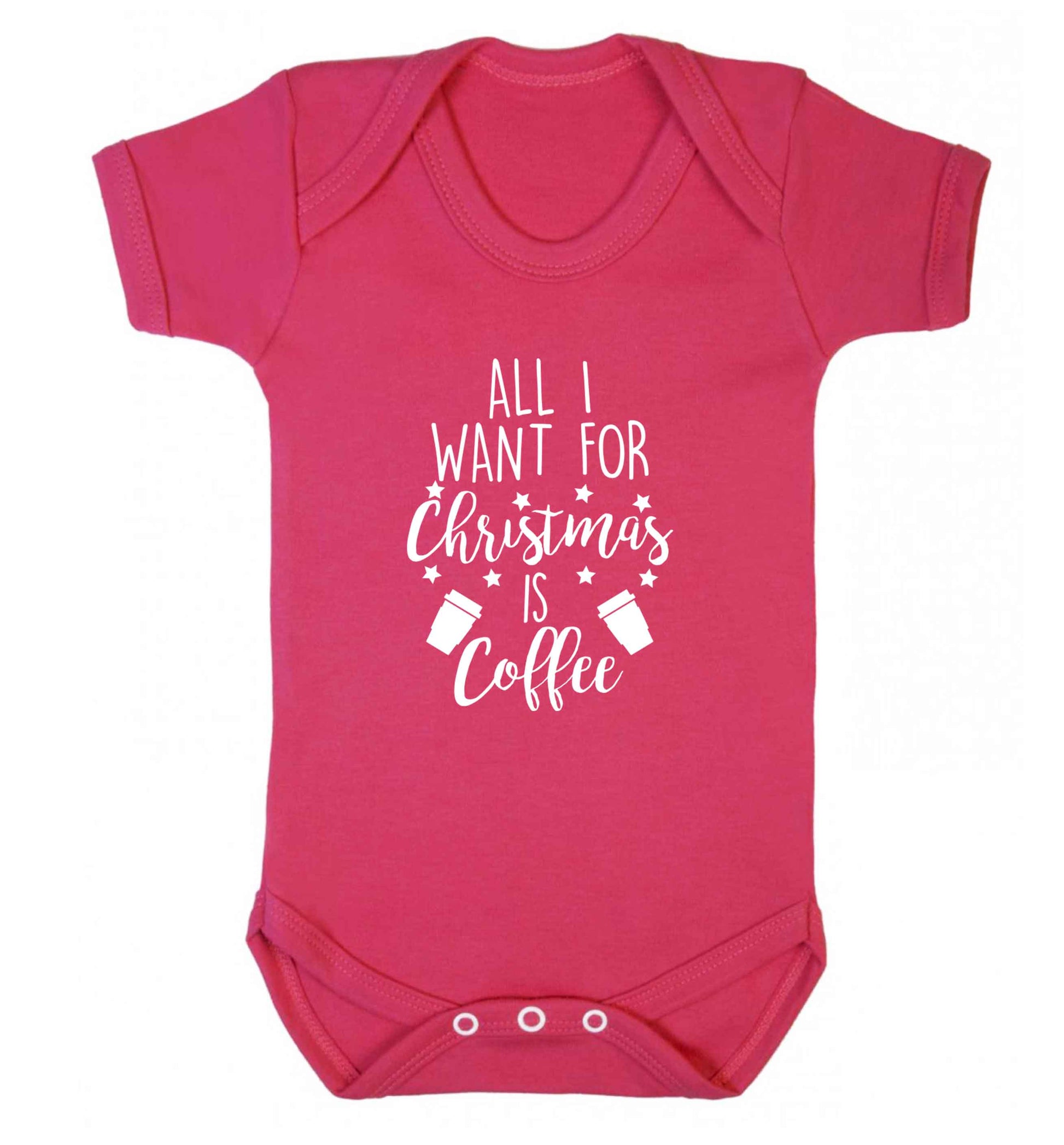 All I want for Christmas is coffee Baby Vest dark pink 18-24 months