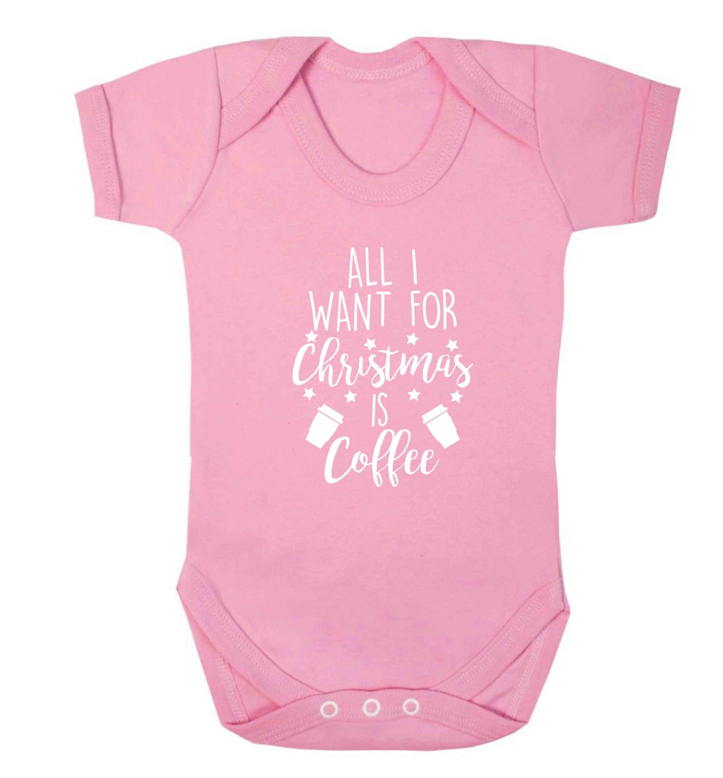 All I want for Christmas is coffee Baby Vest pale pink 18-24 months