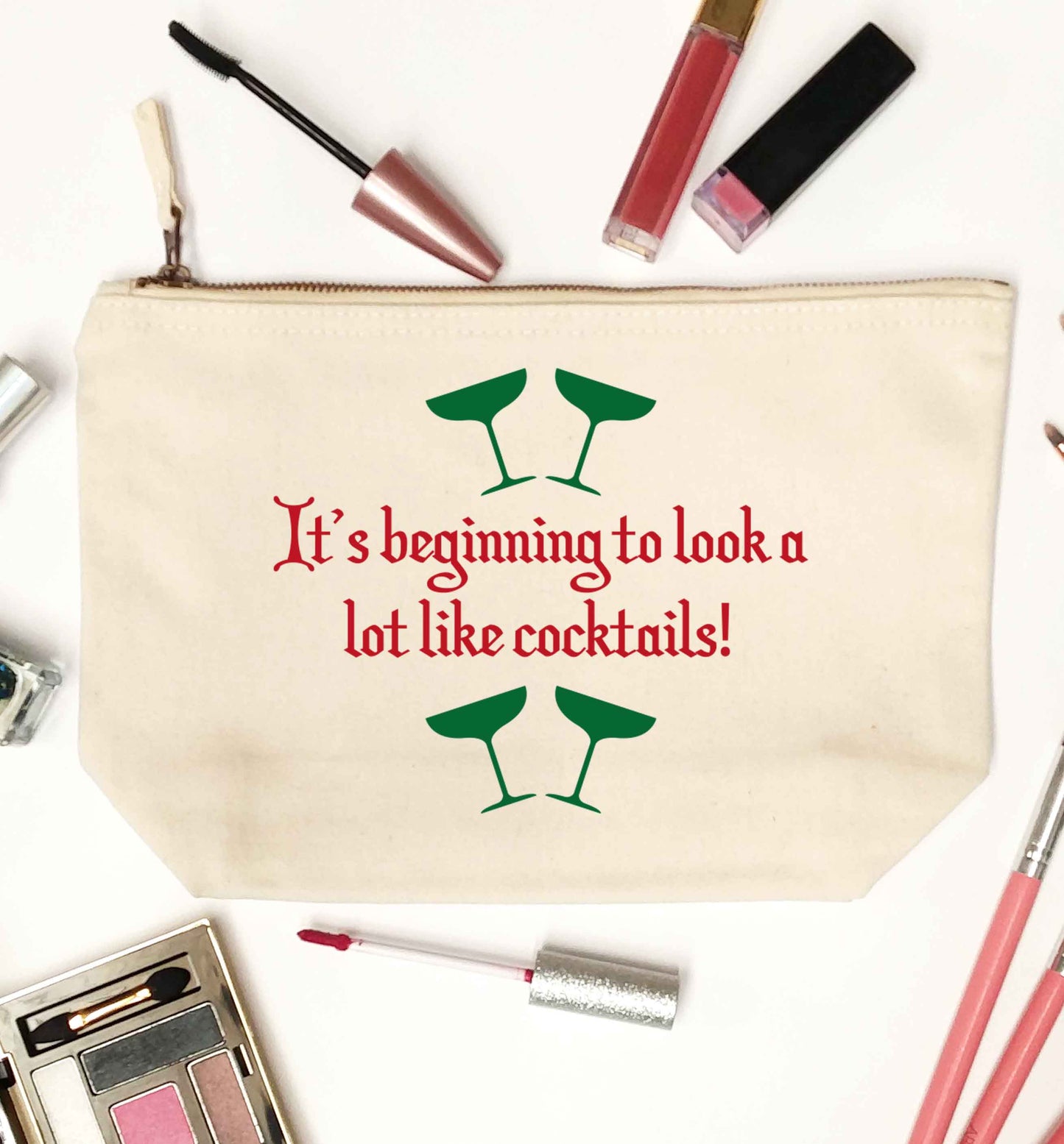 It's beginning to look a lot like cocktails natural makeup bag