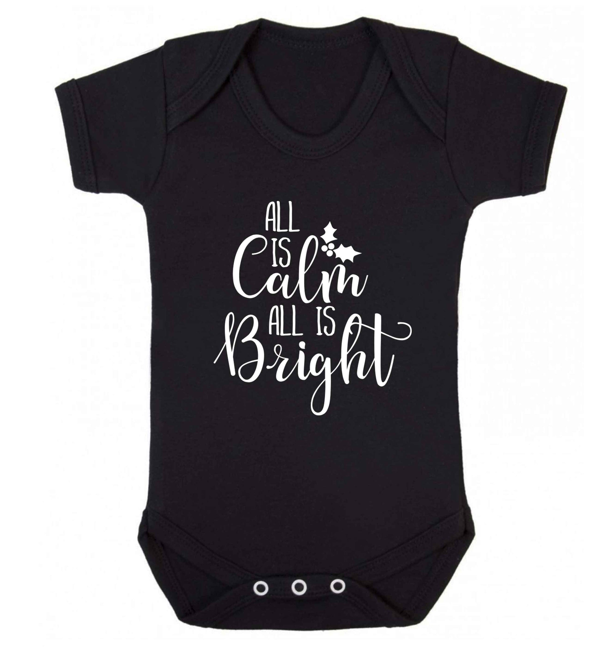 All is calm is bright Baby Vest black 18-24 months
