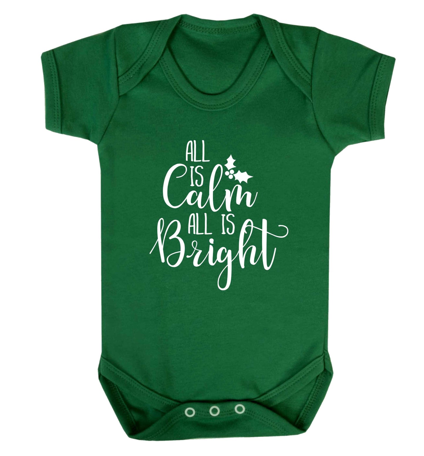 All is calm is bright Baby Vest green 18-24 months