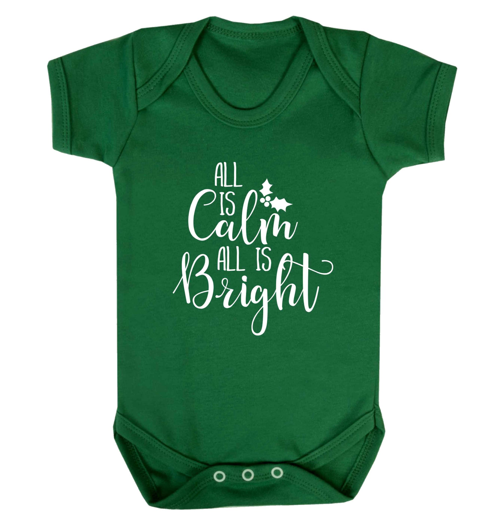 All is calm is bright Baby Vest green 18-24 months