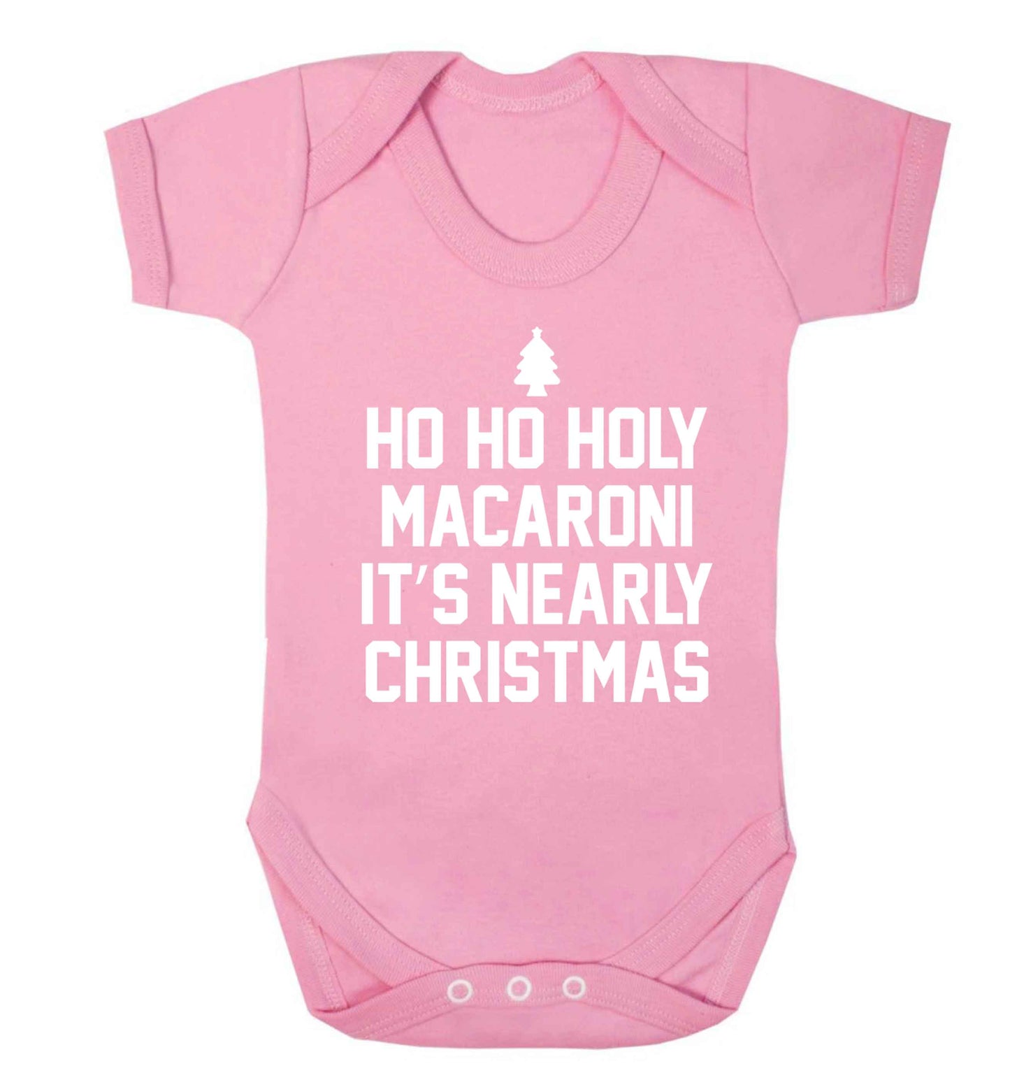 Ho ho holy macaroni it's nearly Christmas Baby Vest pale pink 18-24 months
