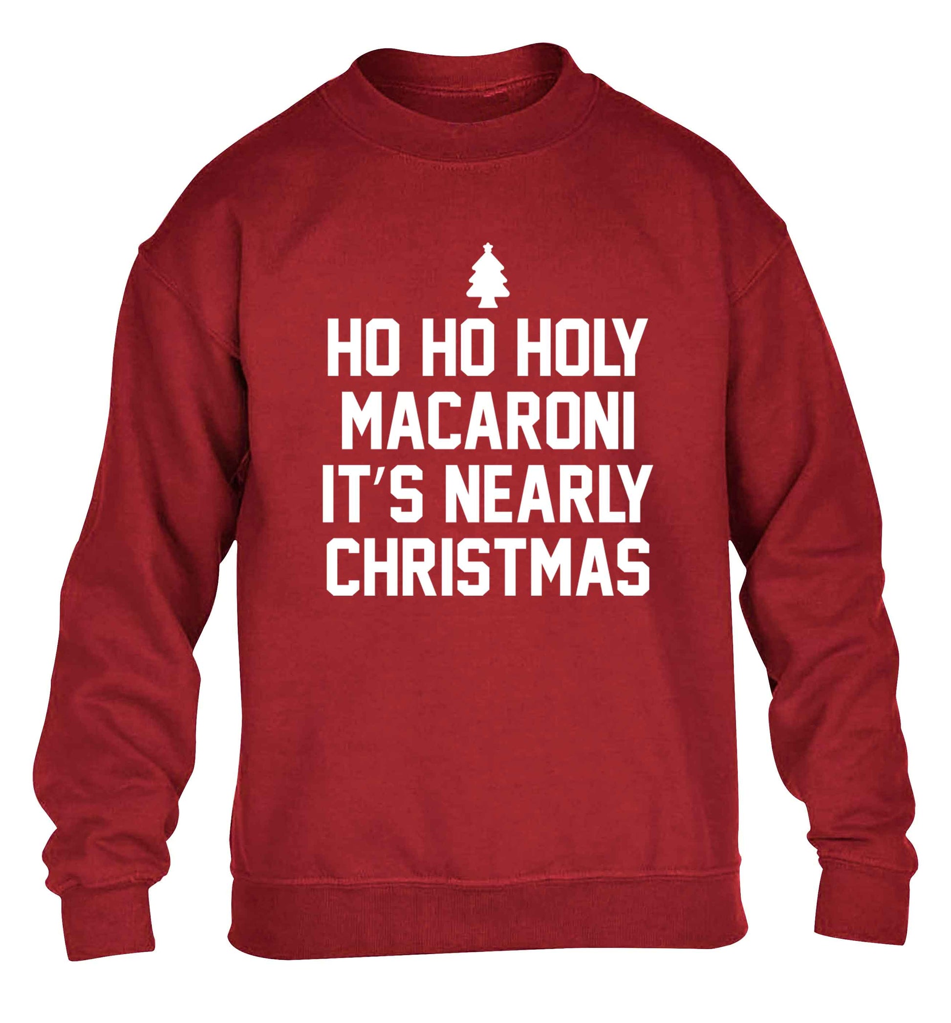Ho ho holy macaroni it's nearly Christmas children's grey sweater 12-13 Years