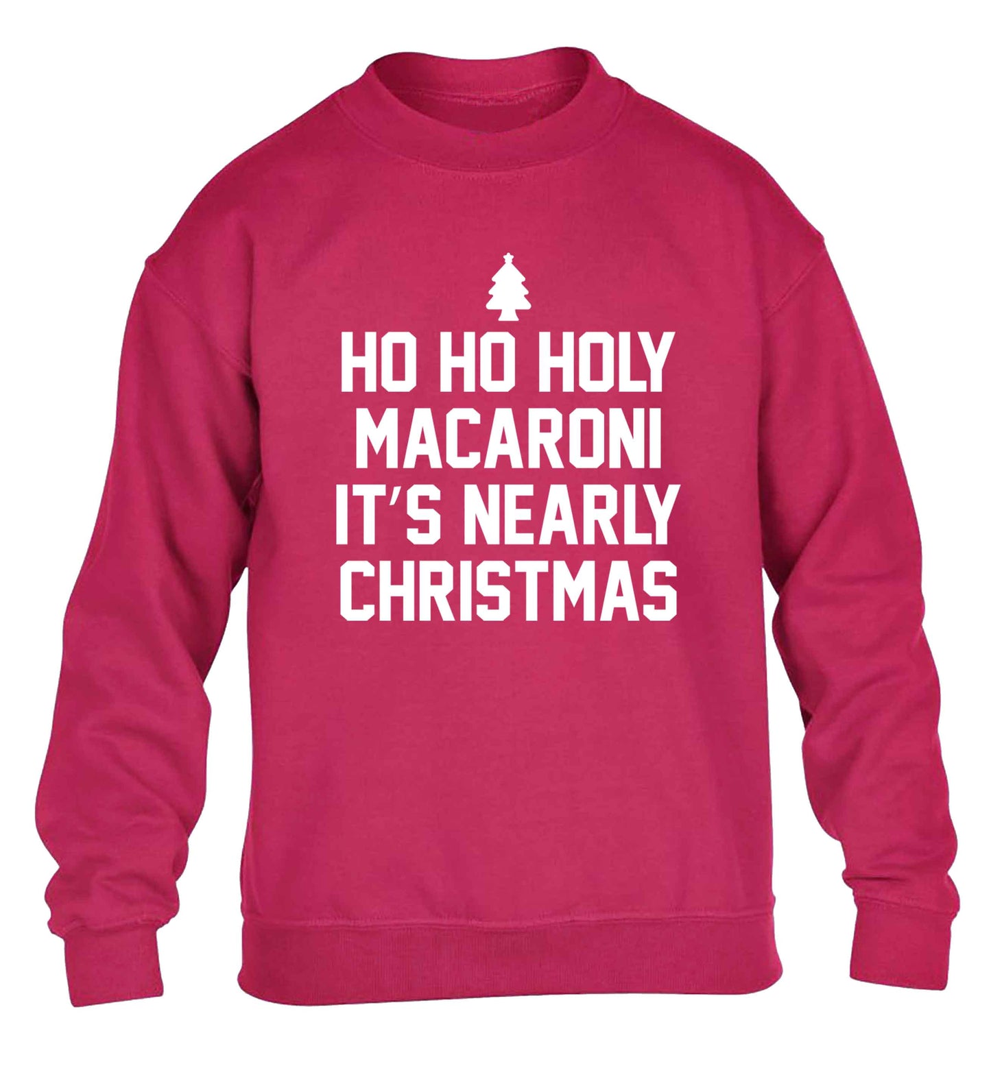 Ho ho holy macaroni it's nearly Christmas children's pink sweater 12-13 Years