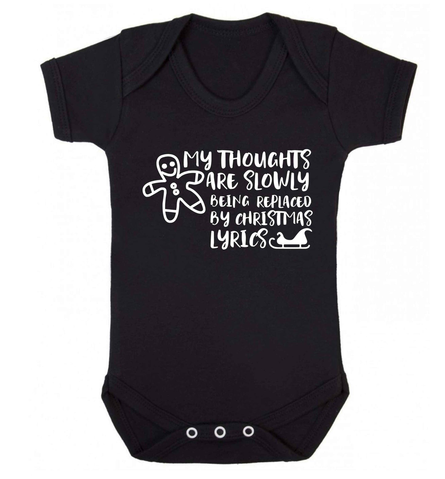 My thoughts are slowly being replaced by Christmas lyrics Baby Vest black 18-24 months