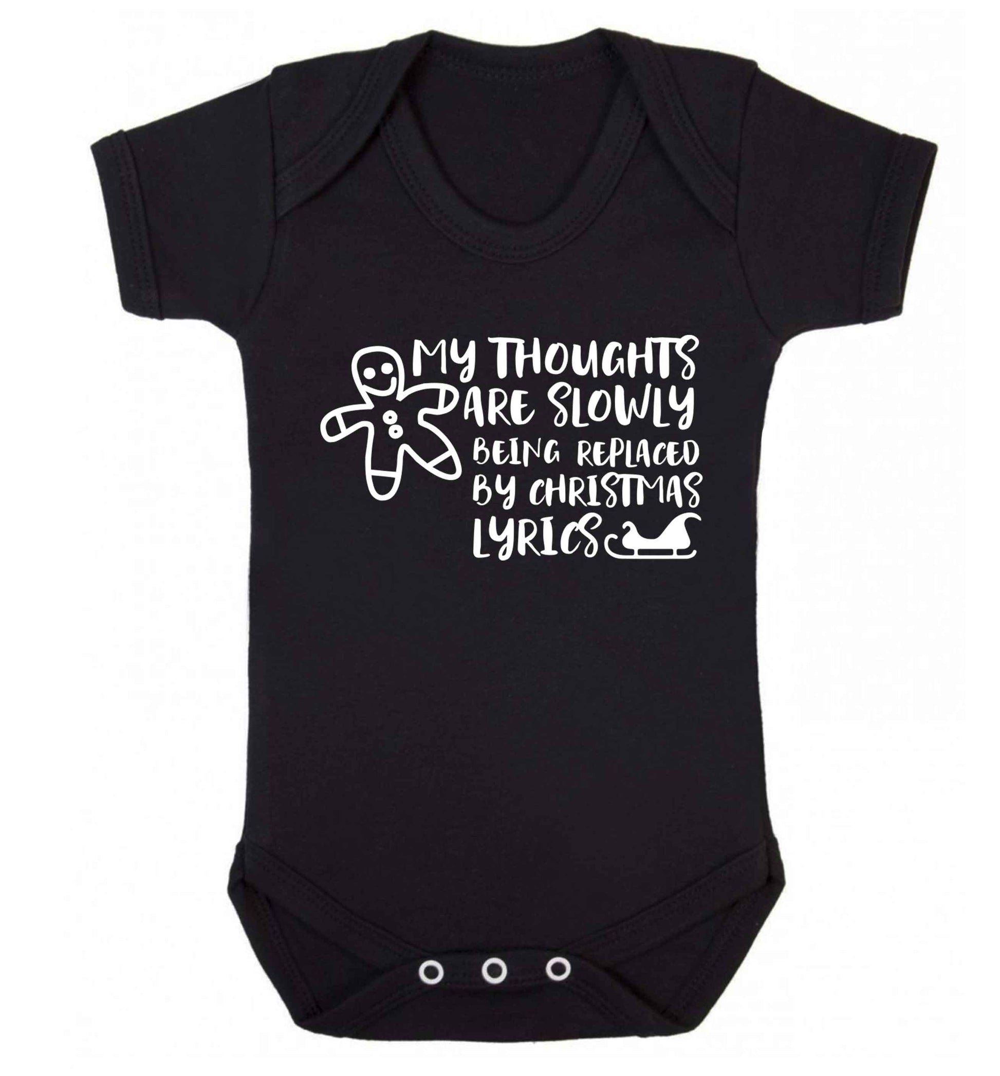 My thoughts are slowly being replaced by Christmas lyrics Baby Vest black 18-24 months