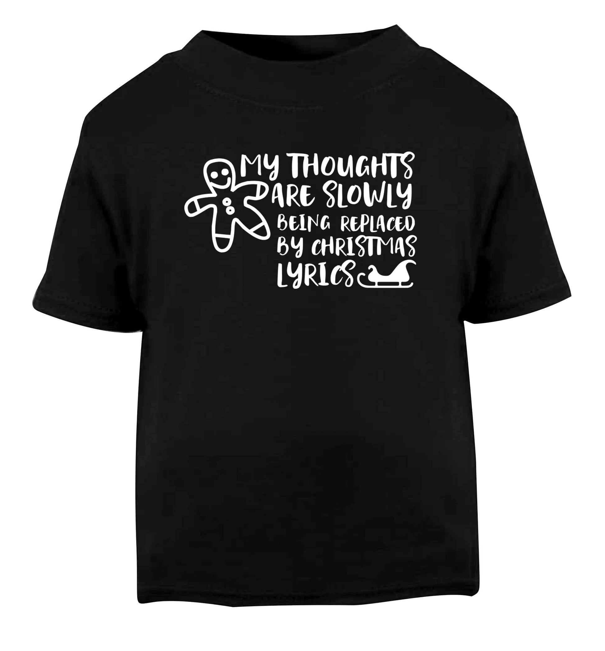 My thoughts are slowly being replaced by Christmas lyrics Black Baby Toddler Tshirt 2 years