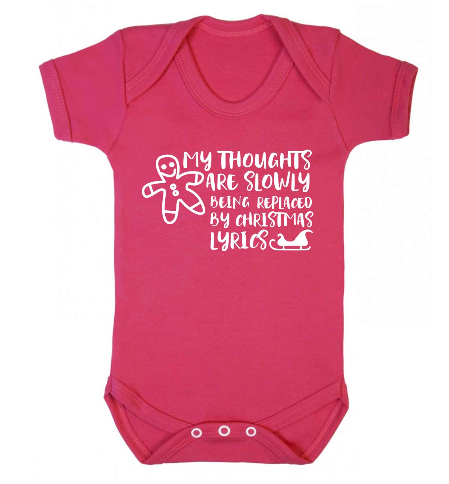 My thoughts are slowly being replaced by Christmas lyrics Baby Vest dark pink 18-24 months