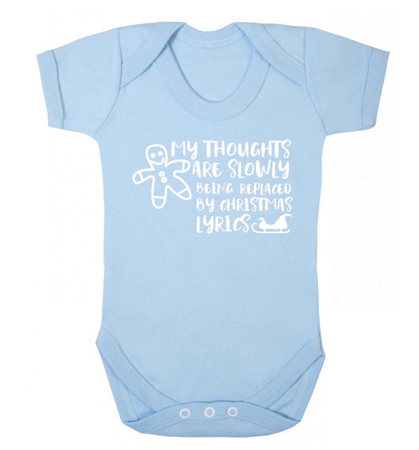 My thoughts are slowly being replaced by Christmas lyrics Baby Vest pale blue 18-24 months