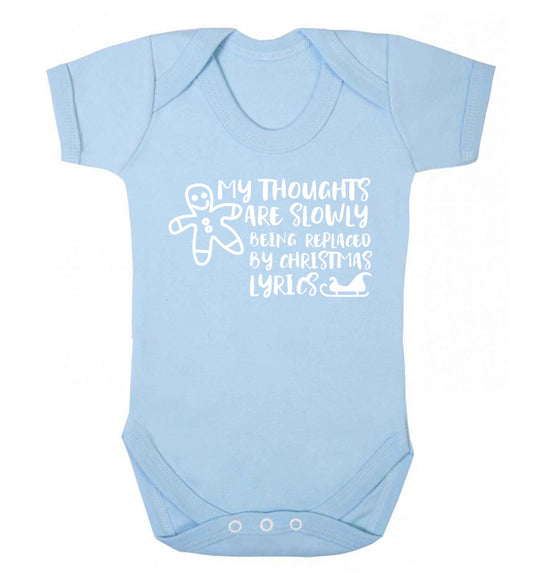 My thoughts are slowly being replaced by Christmas lyrics Baby Vest pale blue 18-24 months