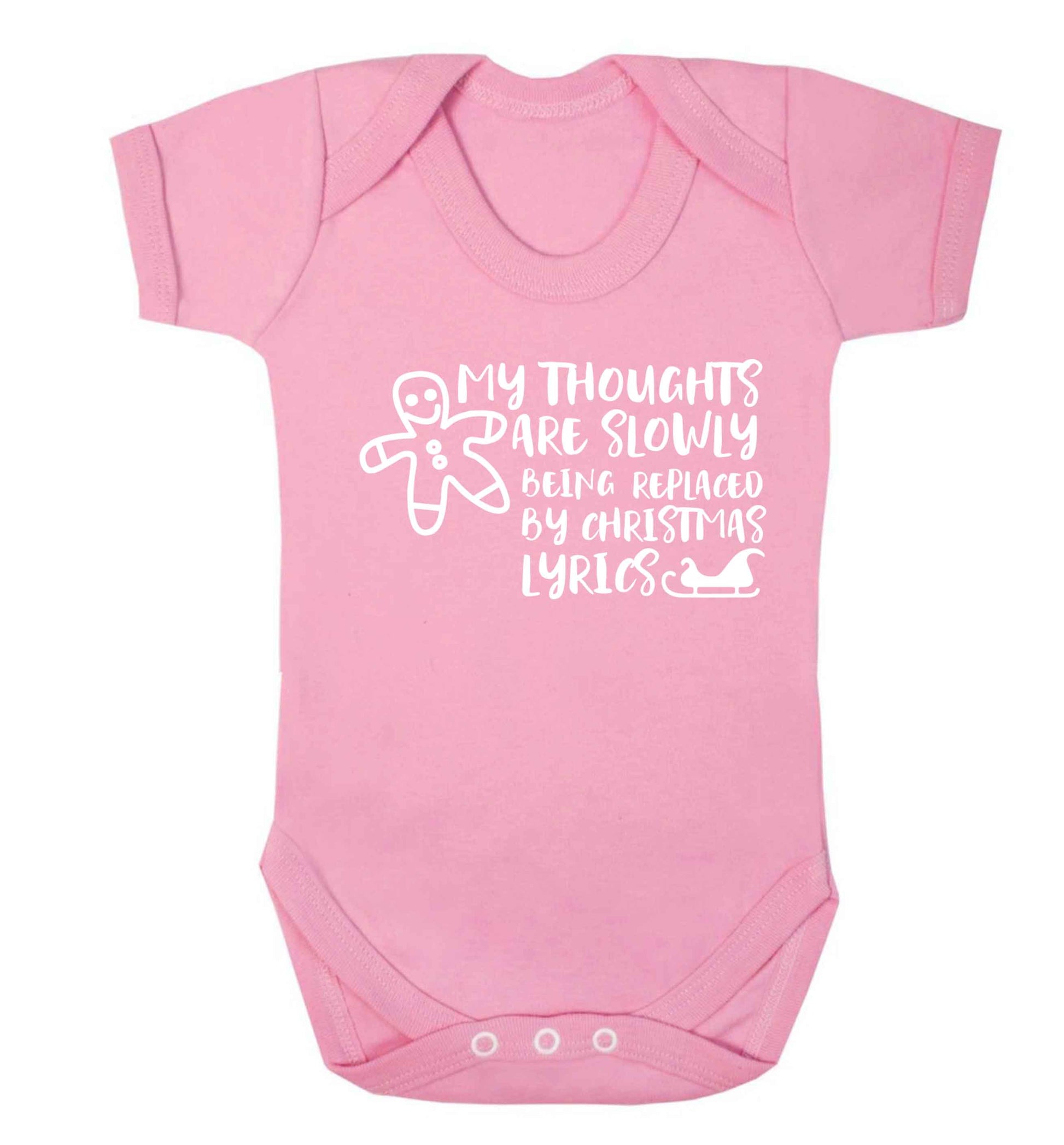 My thoughts are slowly being replaced by Christmas lyrics Baby Vest pale pink 18-24 months
