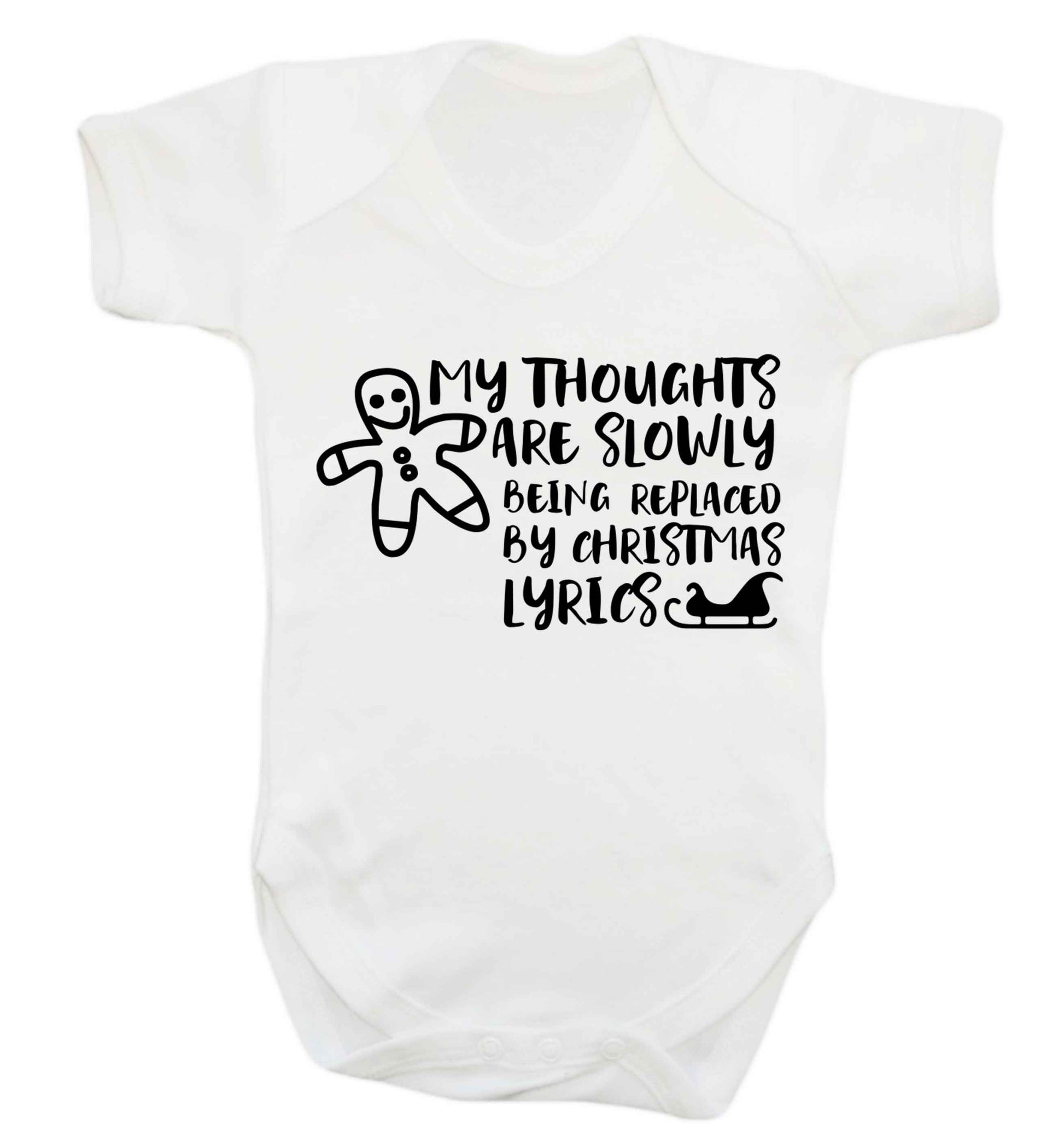 My thoughts are slowly being replaced by Christmas lyrics Baby Vest white 18-24 months