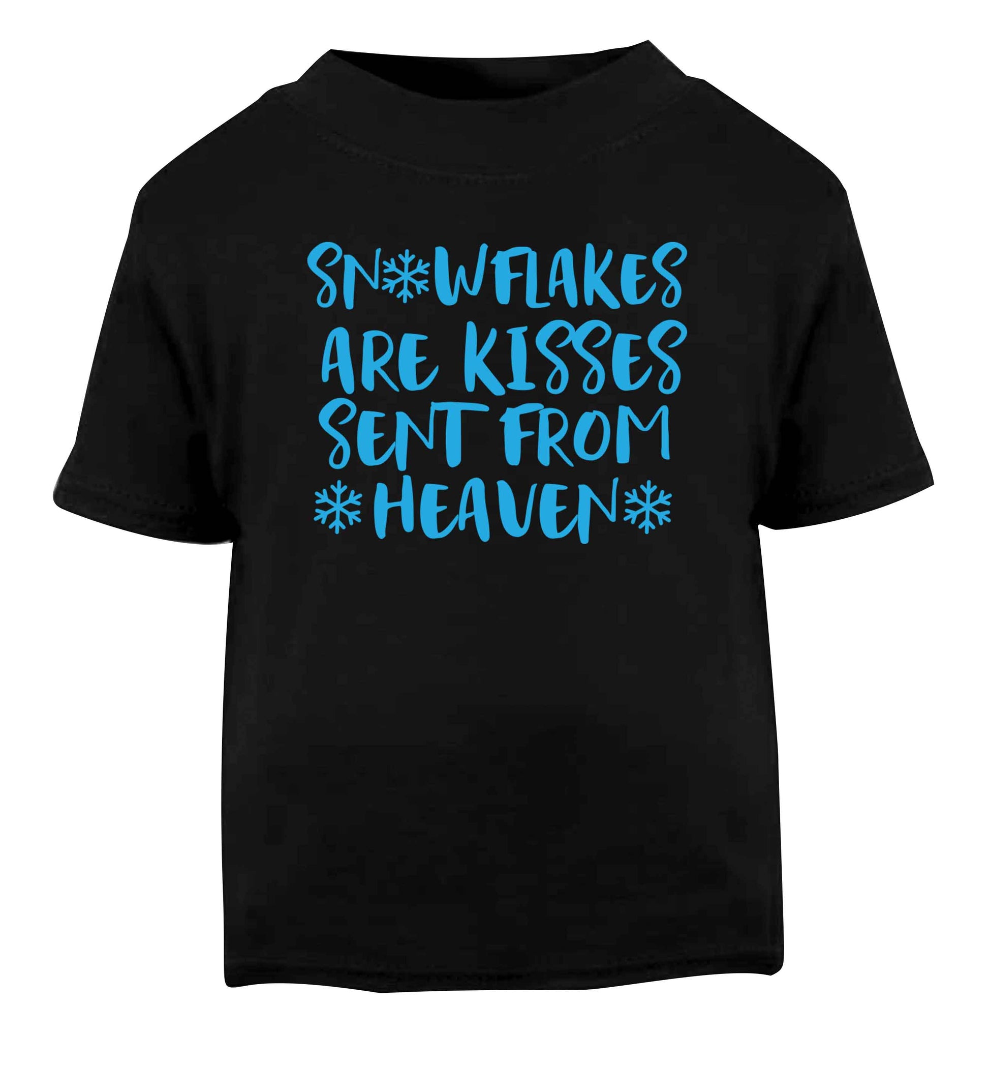 Snowflakes are kisses sent from heaven Black Baby Toddler Tshirt 2 years