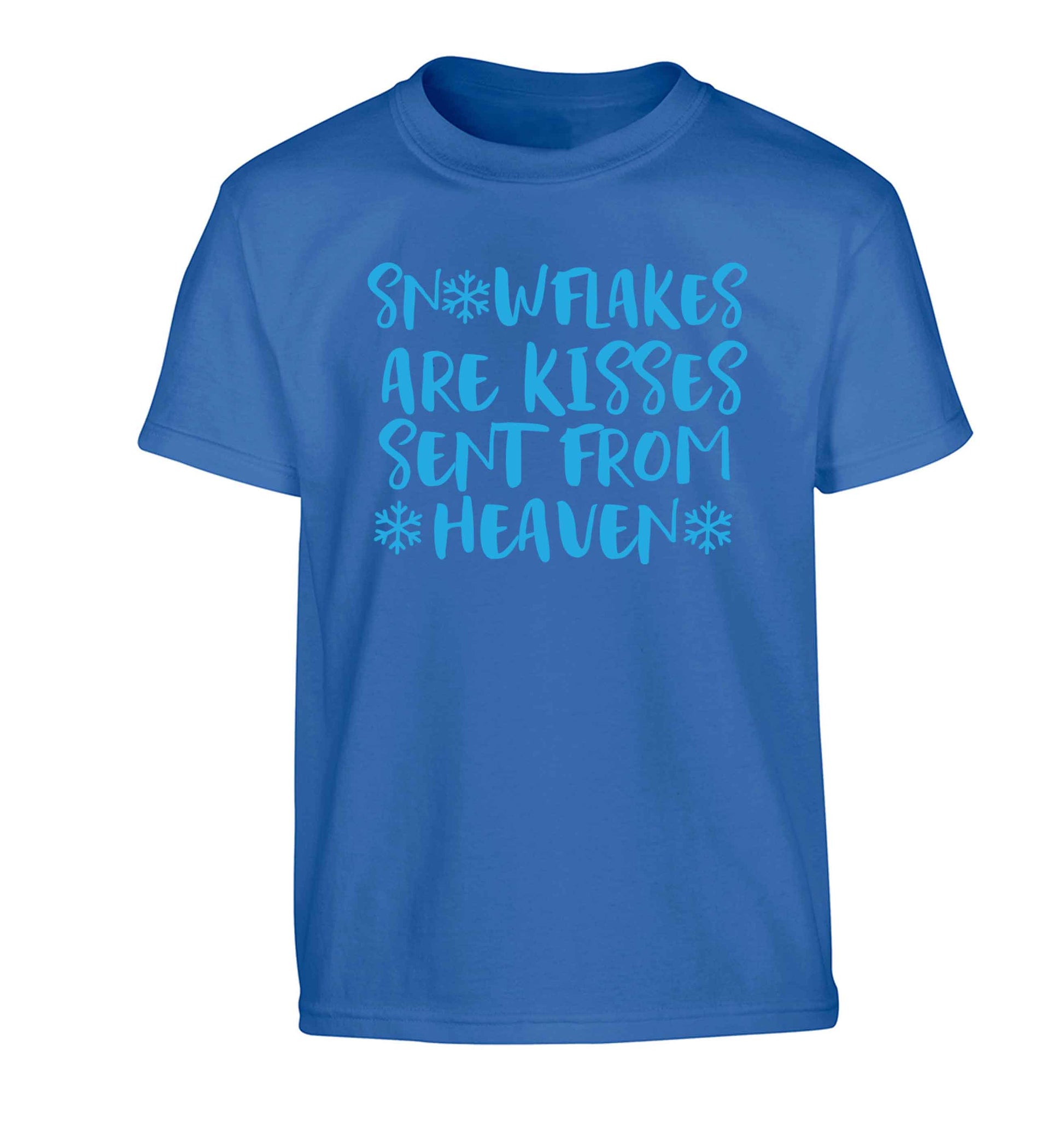 Snowflakes are kisses sent from heaven Children's blue Tshirt 12-13 Years