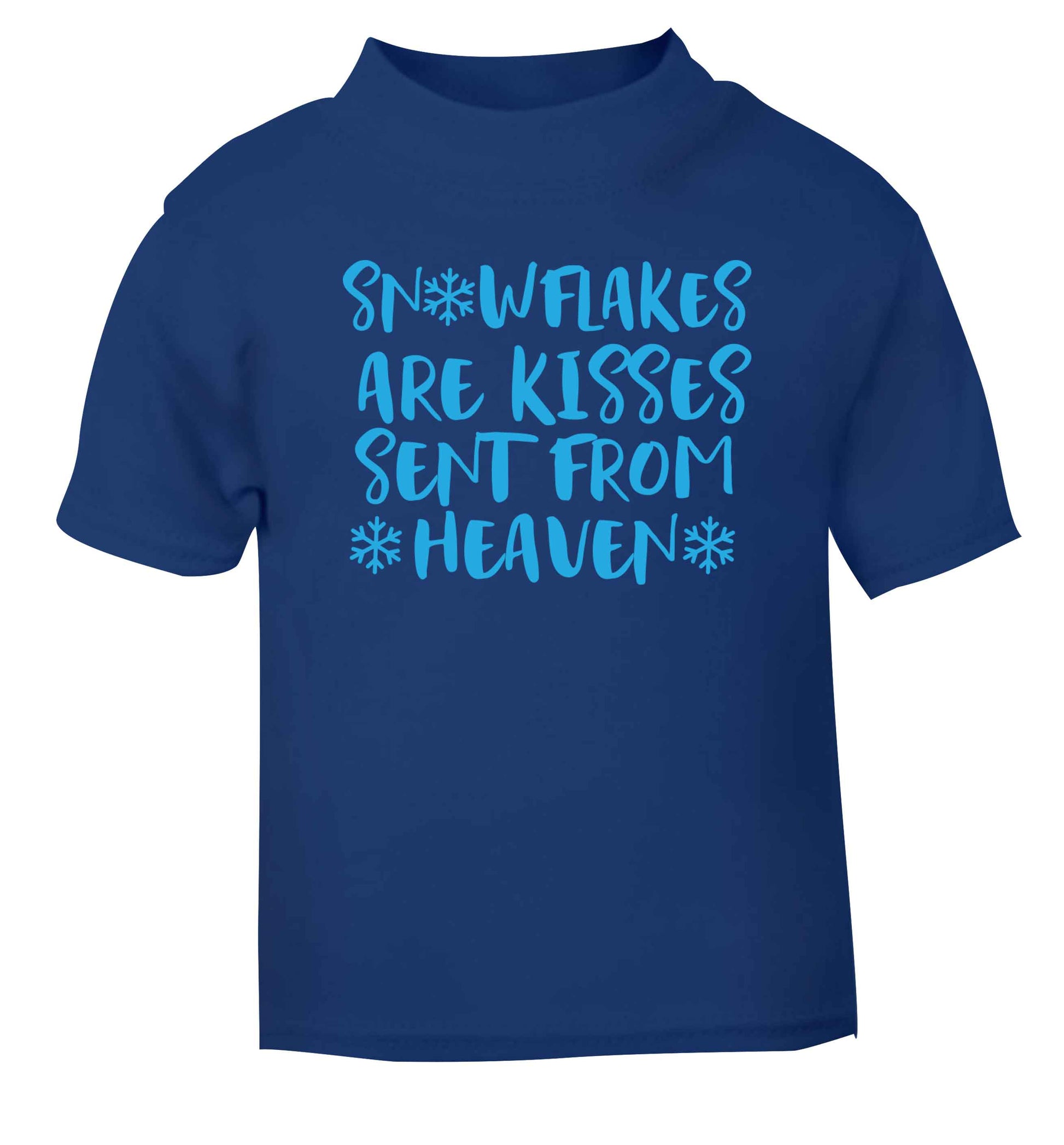 Snowflakes are kisses sent from heaven blue Baby Toddler Tshirt 2 Years