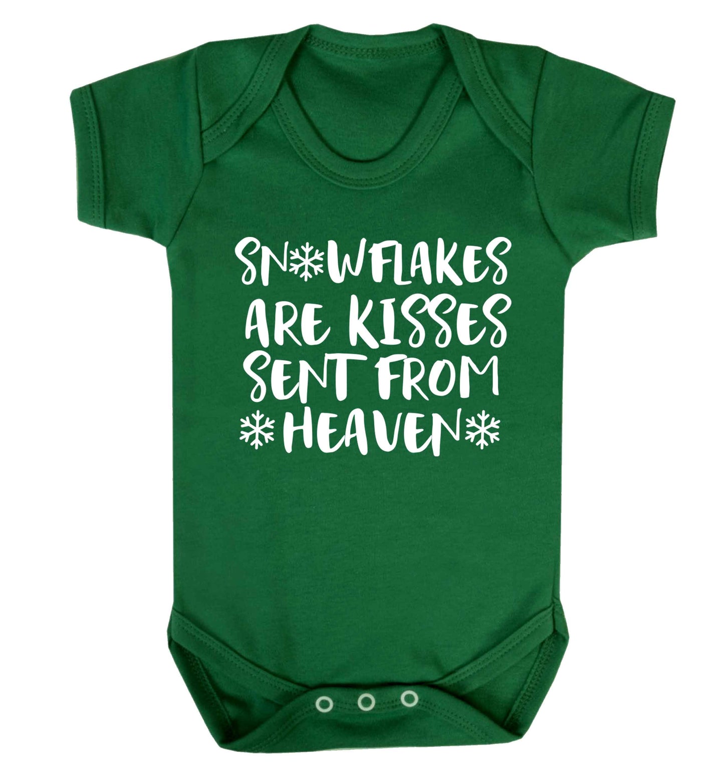 Snowflakes are kisses sent from heaven Baby Vest green 18-24 months