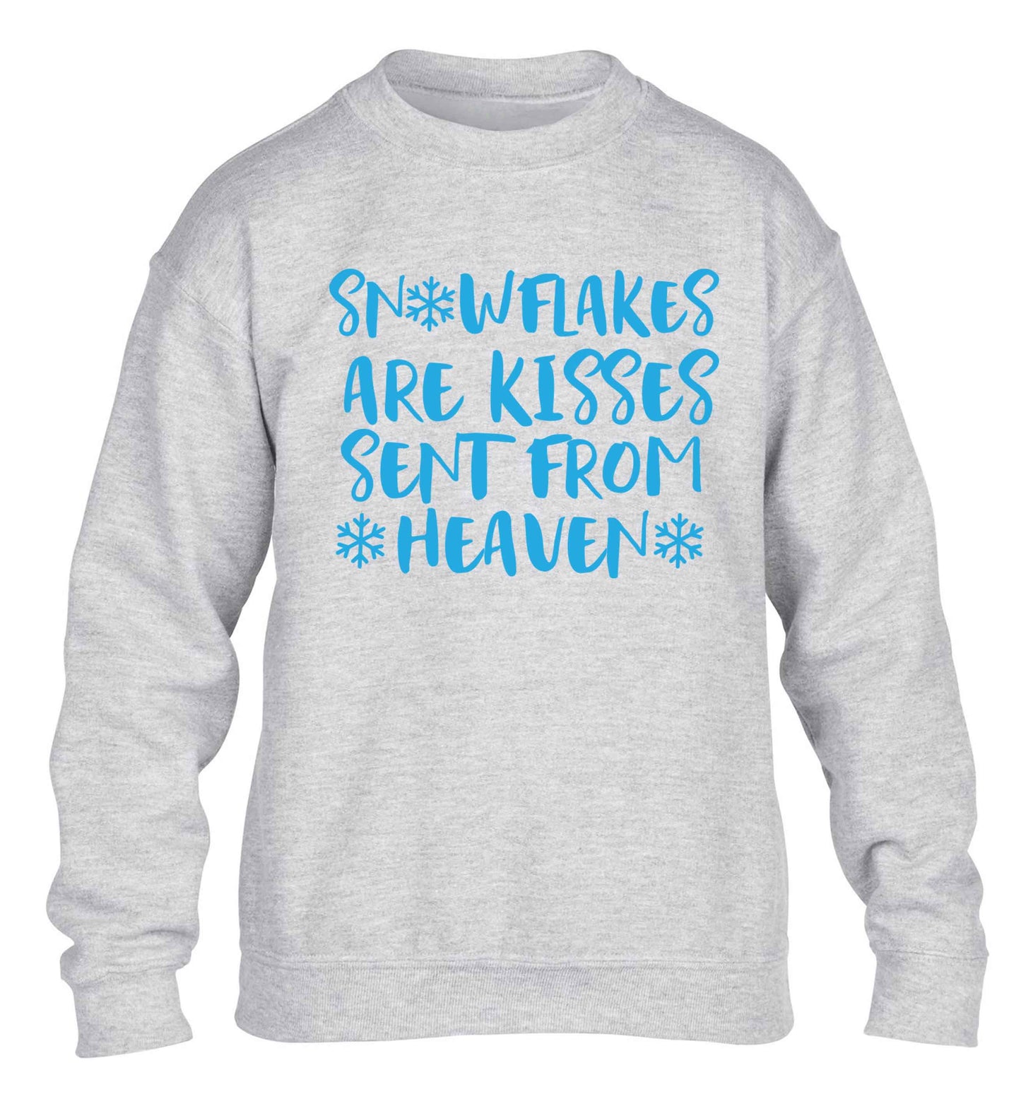Snowflakes are kisses sent from heaven children's grey sweater 12-13 Years