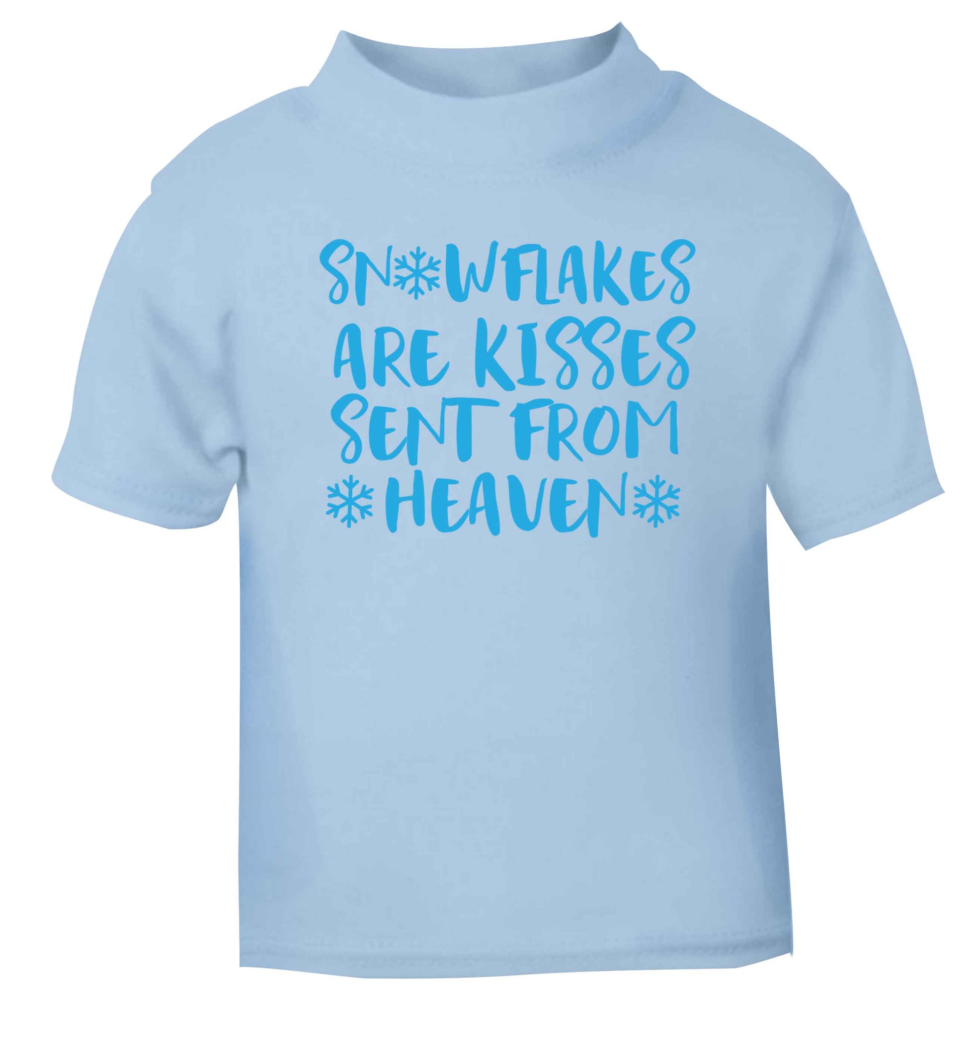 Snowflakes are kisses sent from heaven light blue Baby Toddler Tshirt 2 Years
