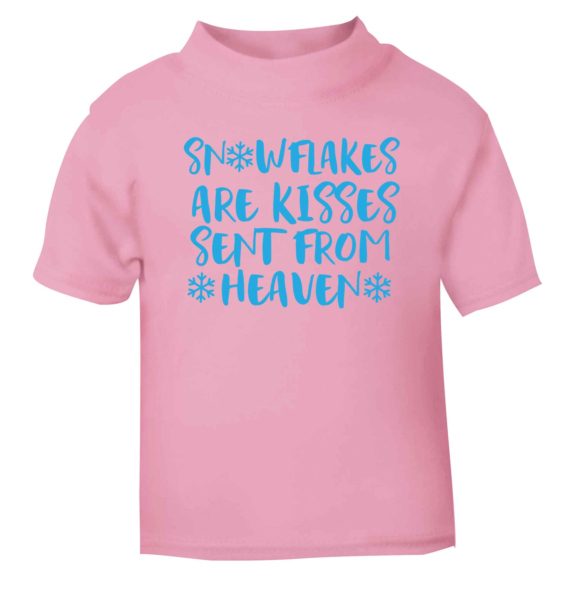 Snowflakes are kisses sent from heaven light pink Baby Toddler Tshirt 2 Years