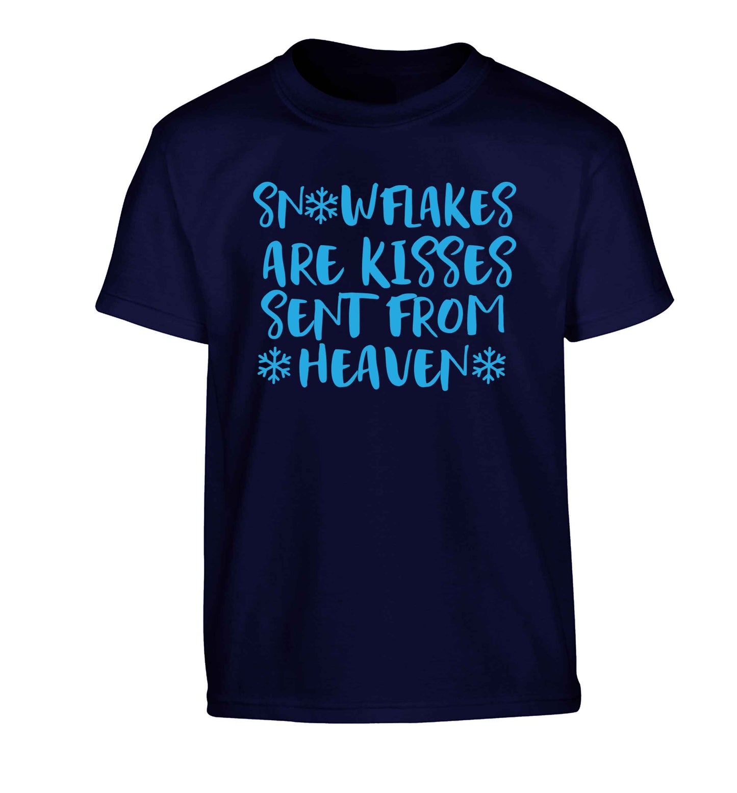 Snowflakes are kisses sent from heaven Children's navy Tshirt 12-13 Years
