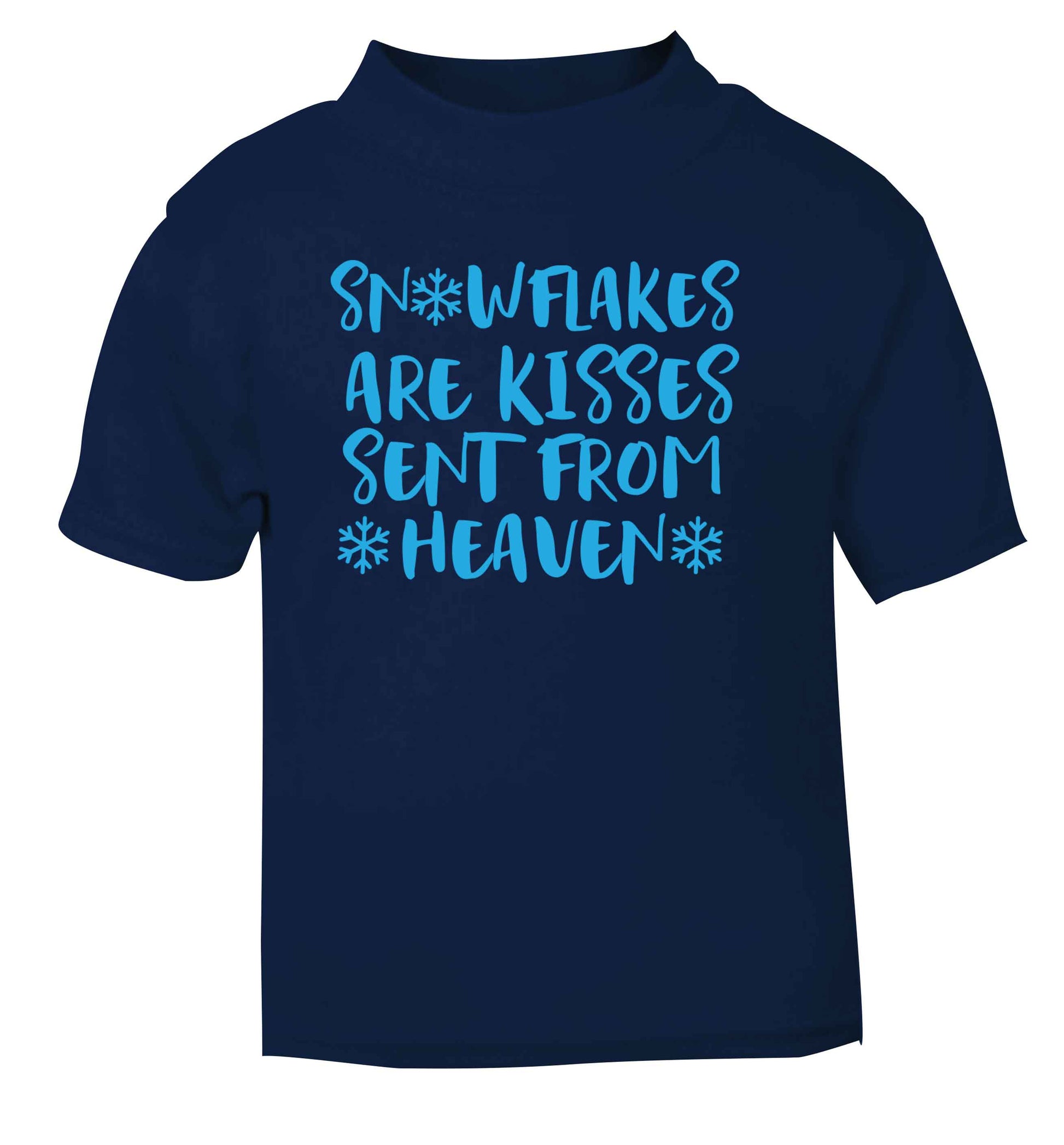 Snowflakes are kisses sent from heaven navy Baby Toddler Tshirt 2 Years