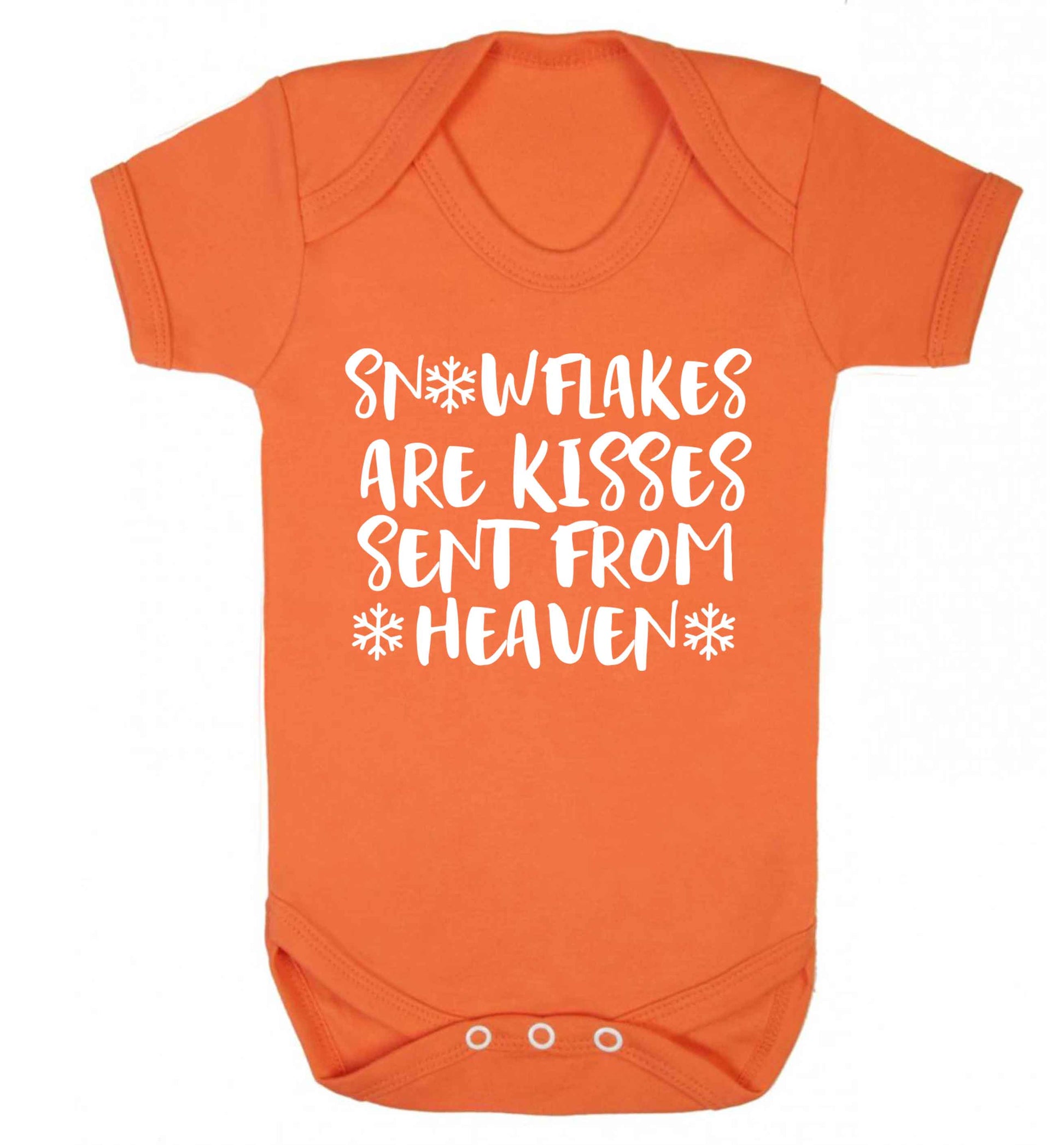 Snowflakes are kisses sent from heaven Baby Vest orange 18-24 months