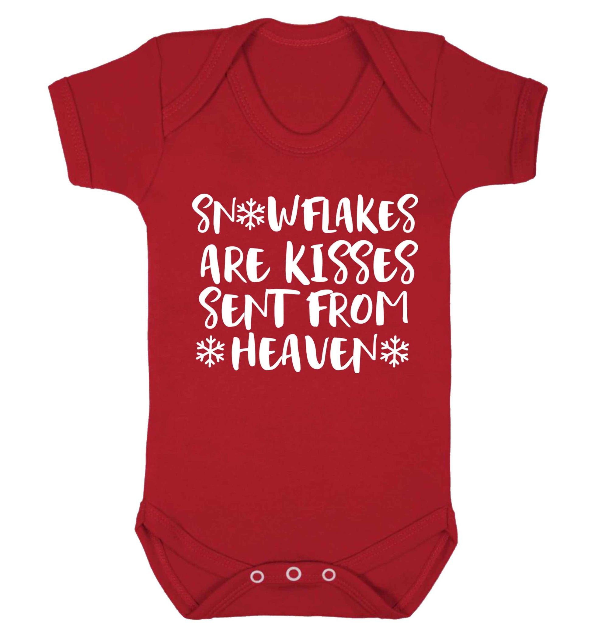 Snowflakes are kisses sent from heaven Baby Vest red 18-24 months