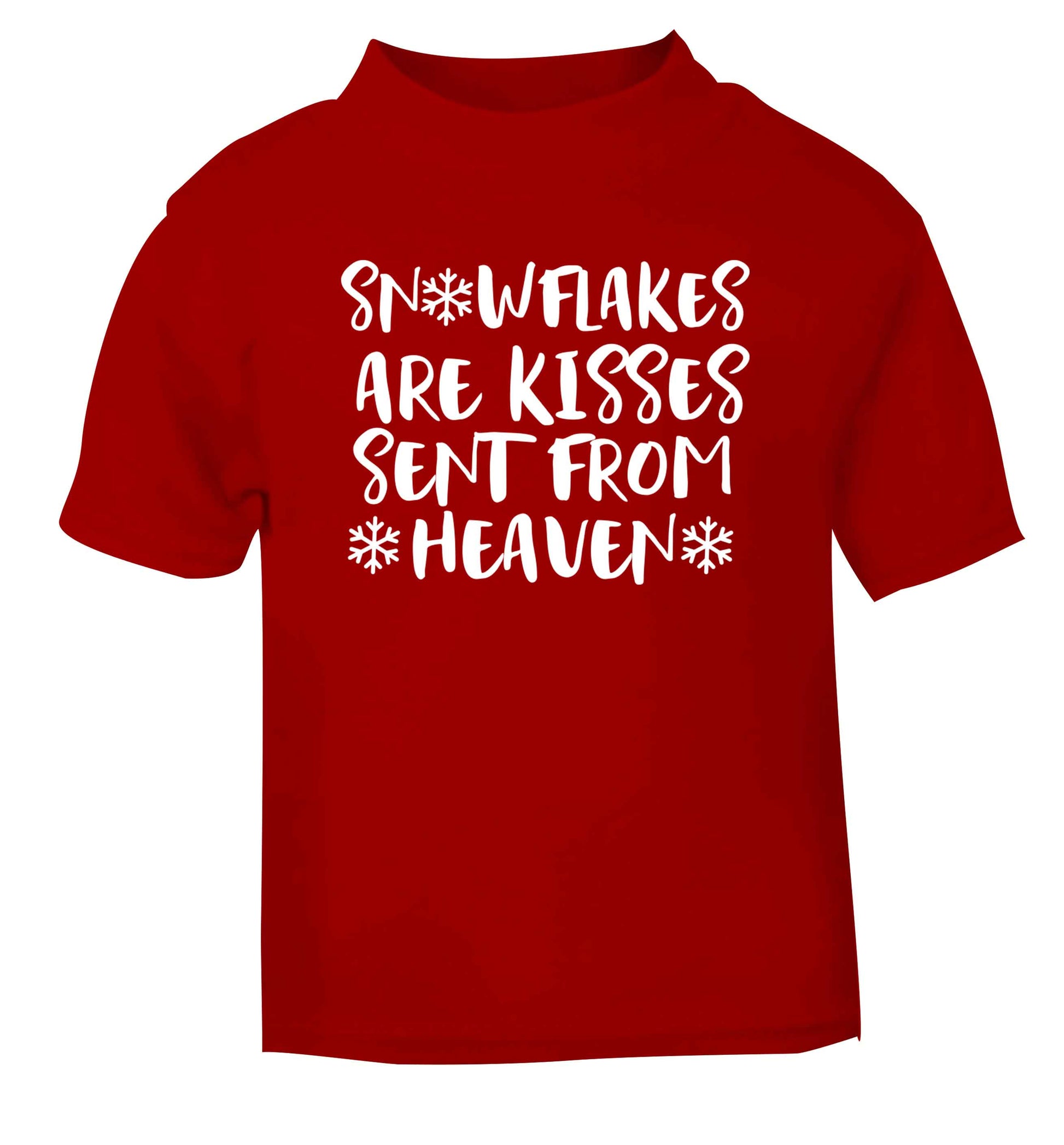 Snowflakes are kisses sent from heaven red Baby Toddler Tshirt 2 Years