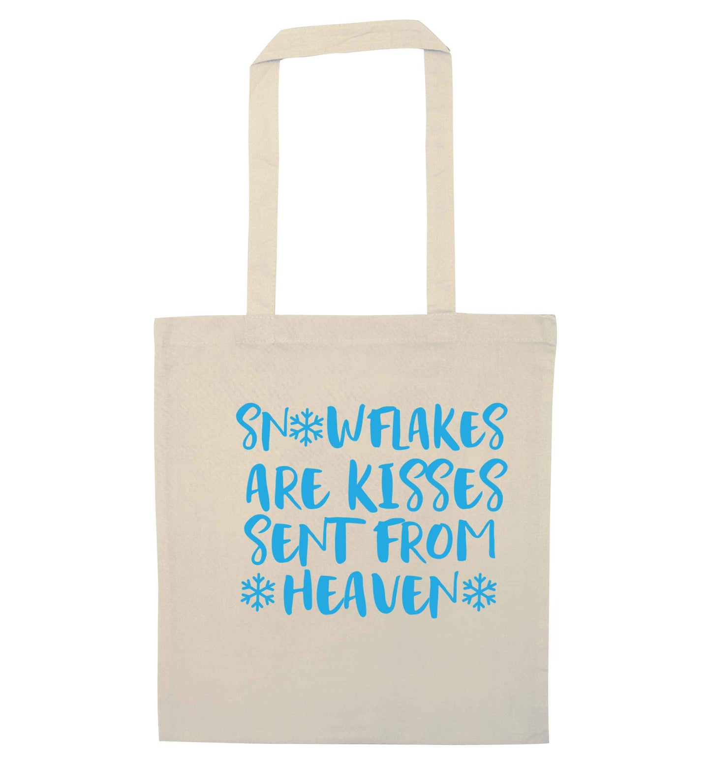 Snowflakes are kisses sent from heaven natural tote bag