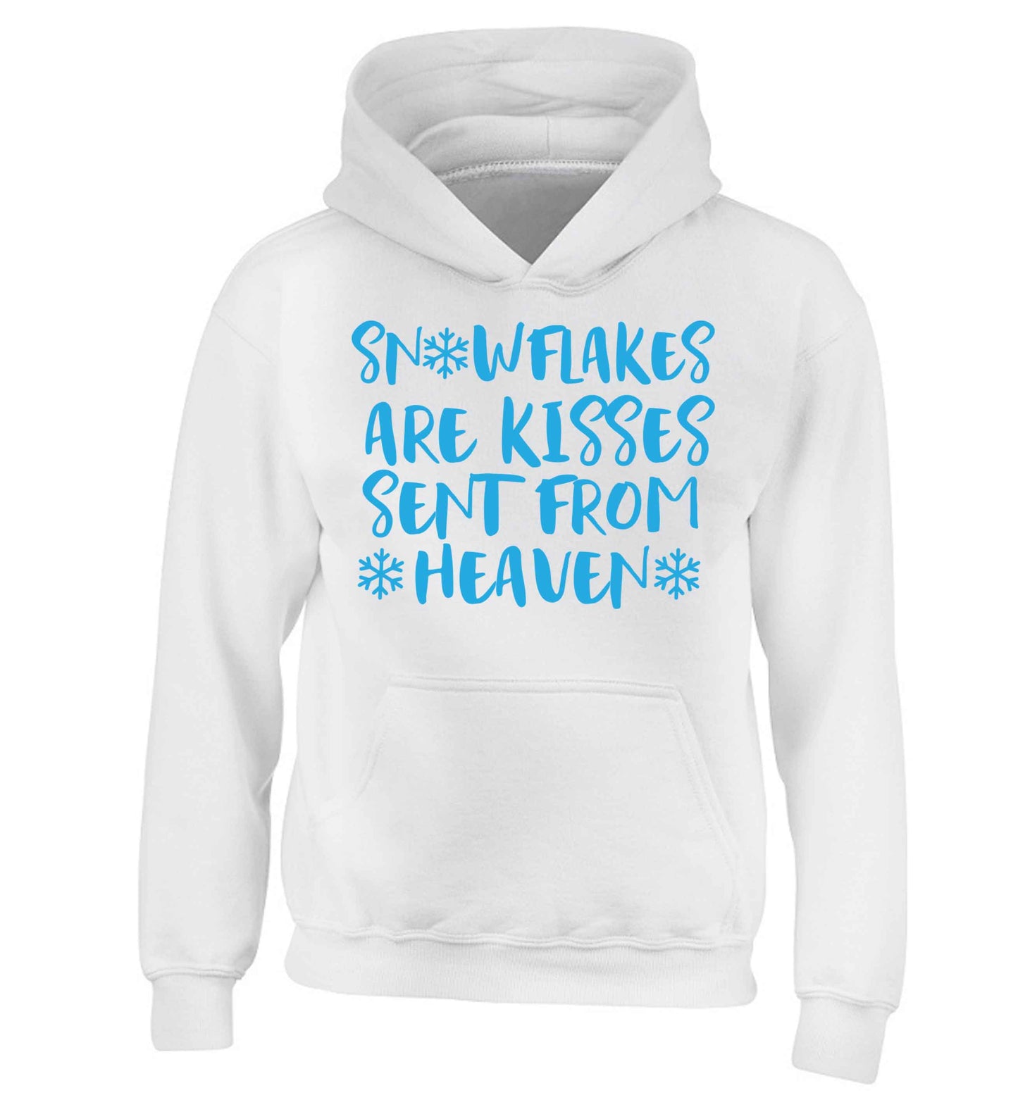 Snowflakes are kisses sent from heaven children's white hoodie 12-13 Years