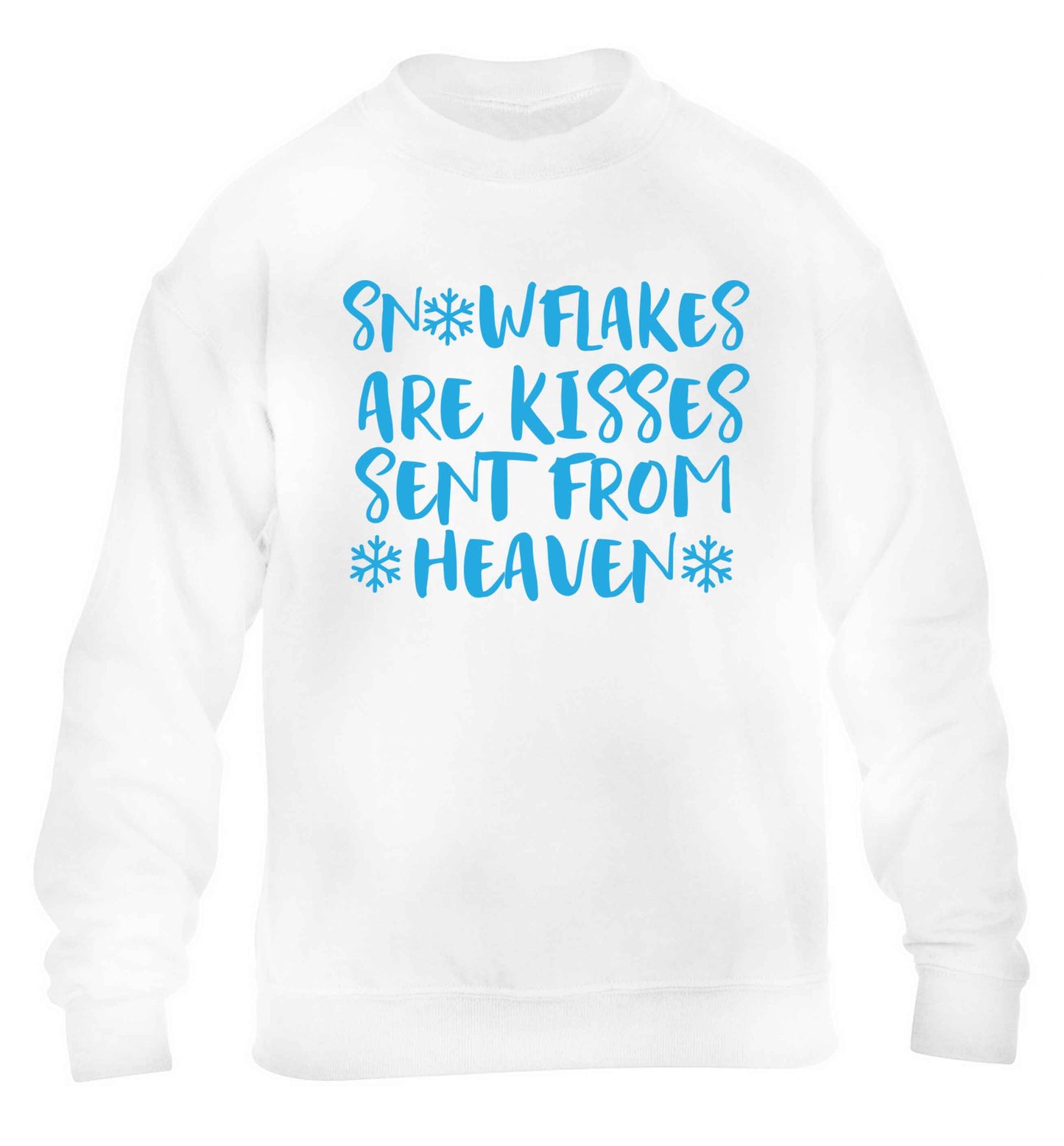 Snowflakes are kisses sent from heaven children's white sweater 12-13 Years
