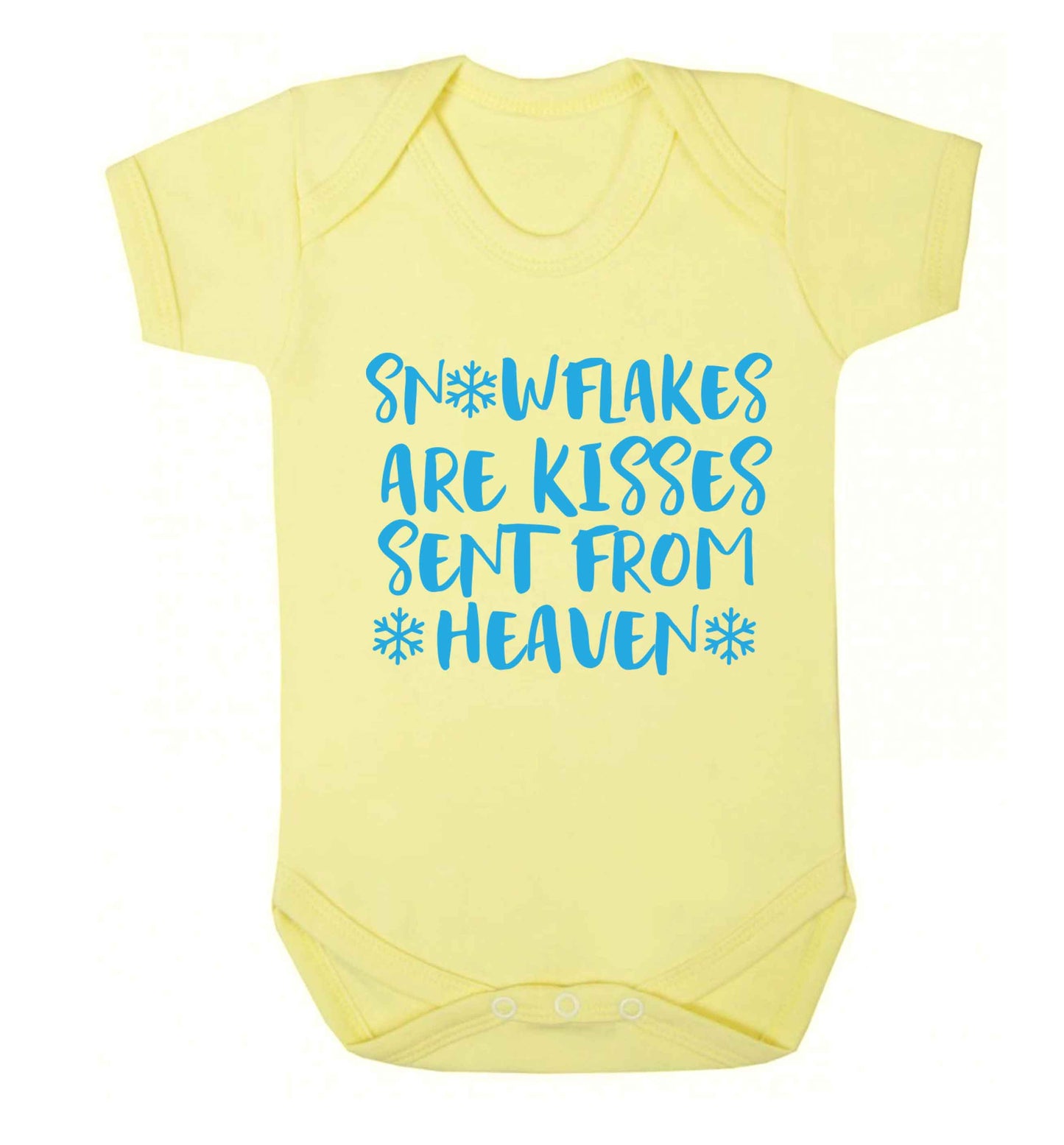 Snowflakes are kisses sent from heaven Baby Vest pale yellow 18-24 months