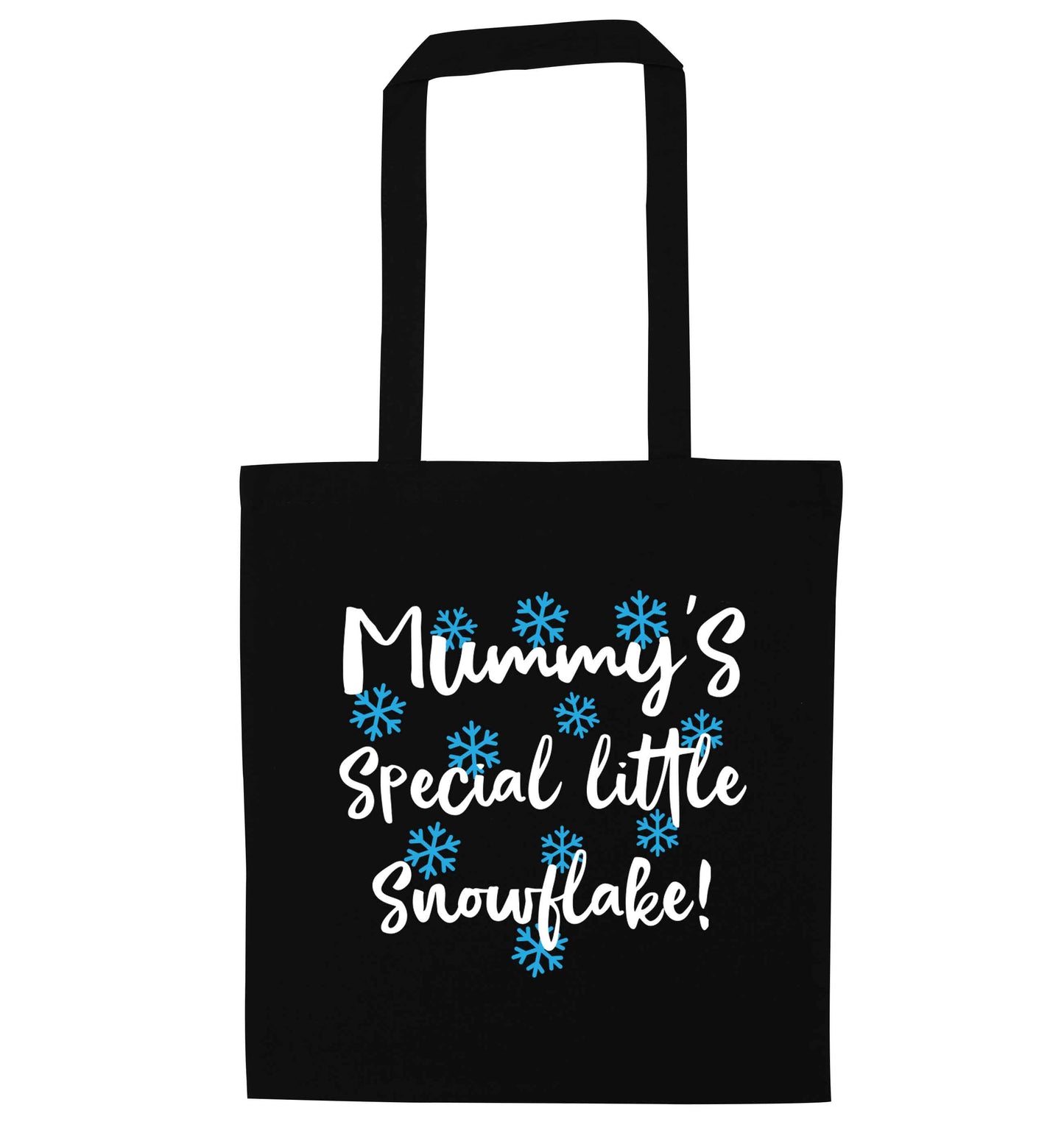 Mummy's special little snowflake black tote bag