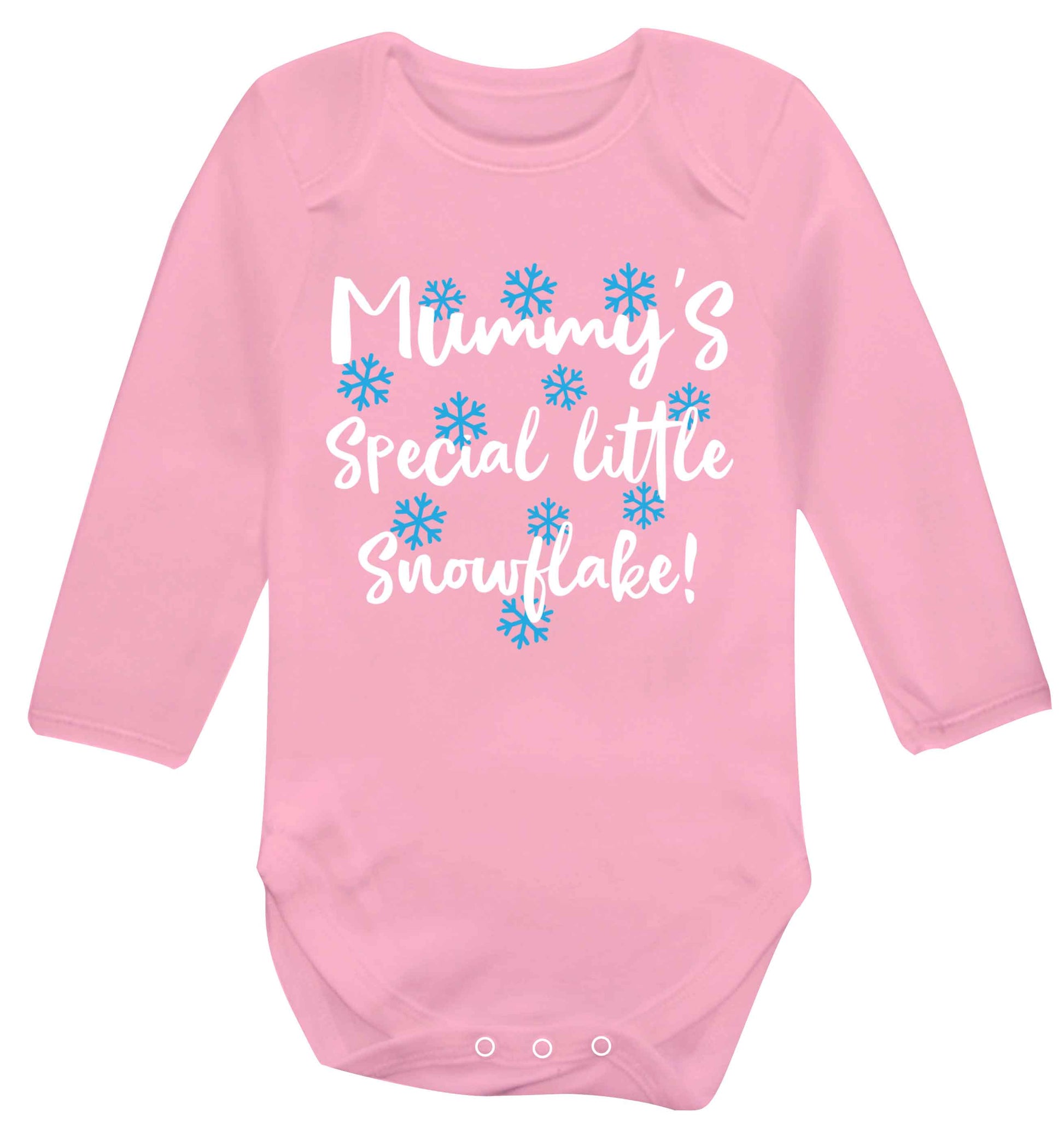 Mummy's special little snowflake Baby Vest long sleeved pale pink 6-12 months