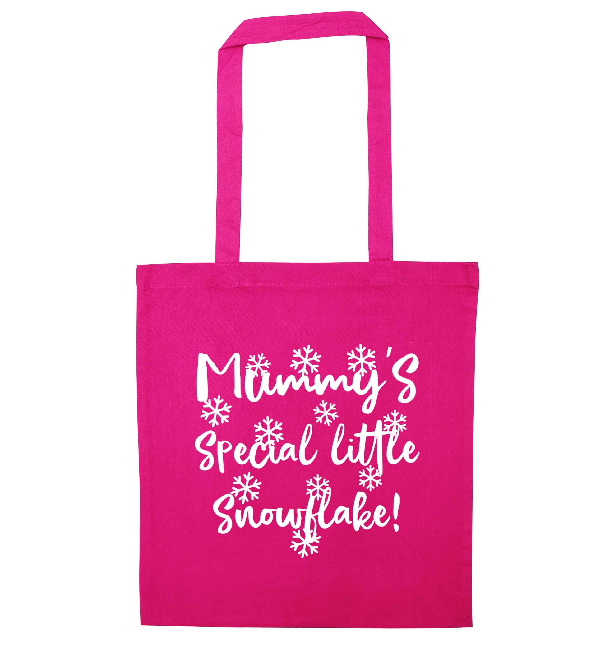 Mummy's special little snowflake pink tote bag