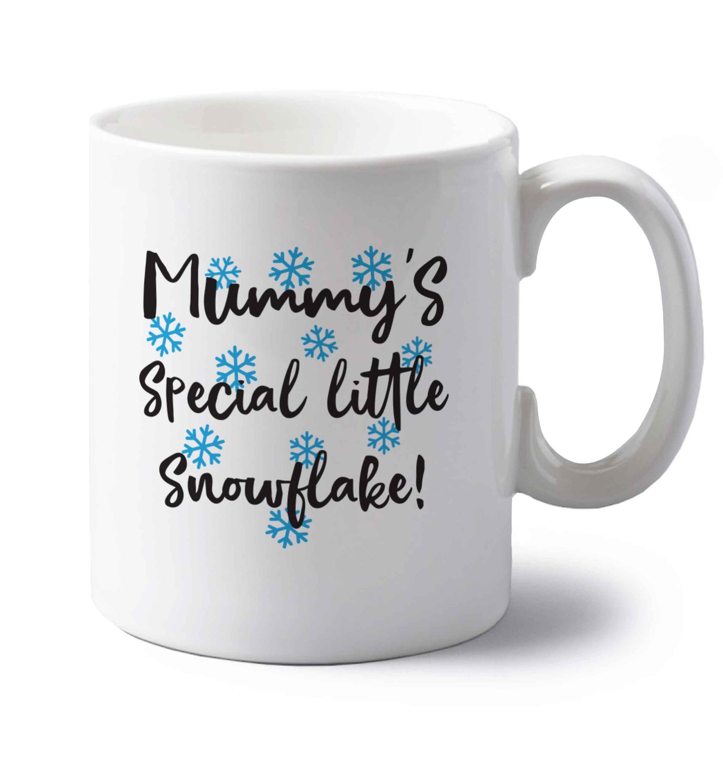 Mummy's special little snowflake left handed white ceramic mug 