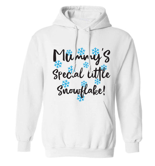 Mummy's special little snowflake adults unisex white hoodie 2XL