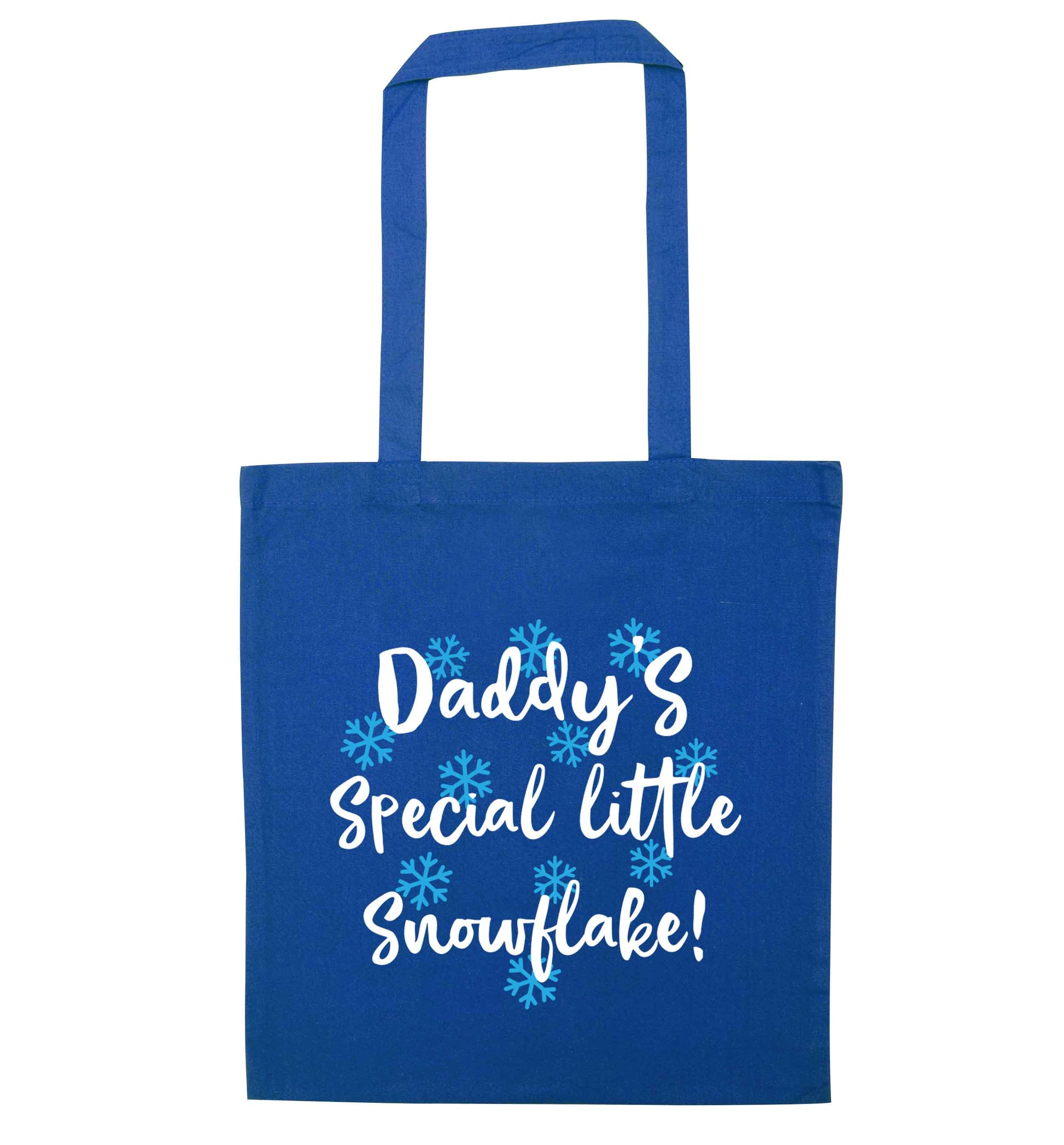 Daddy's special little snowflake blue tote bag