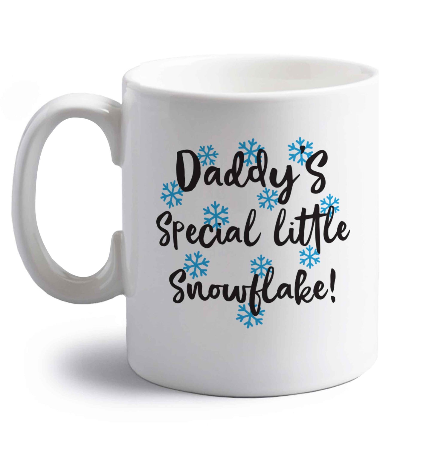 Daddy's special little snowflake right handed white ceramic mug 