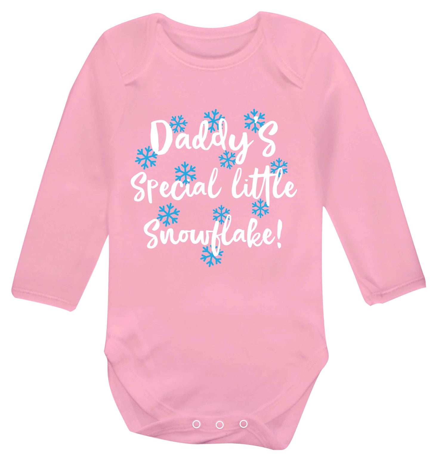 Daddy's special little snowflake Baby Vest long sleeved pale pink 6-12 months