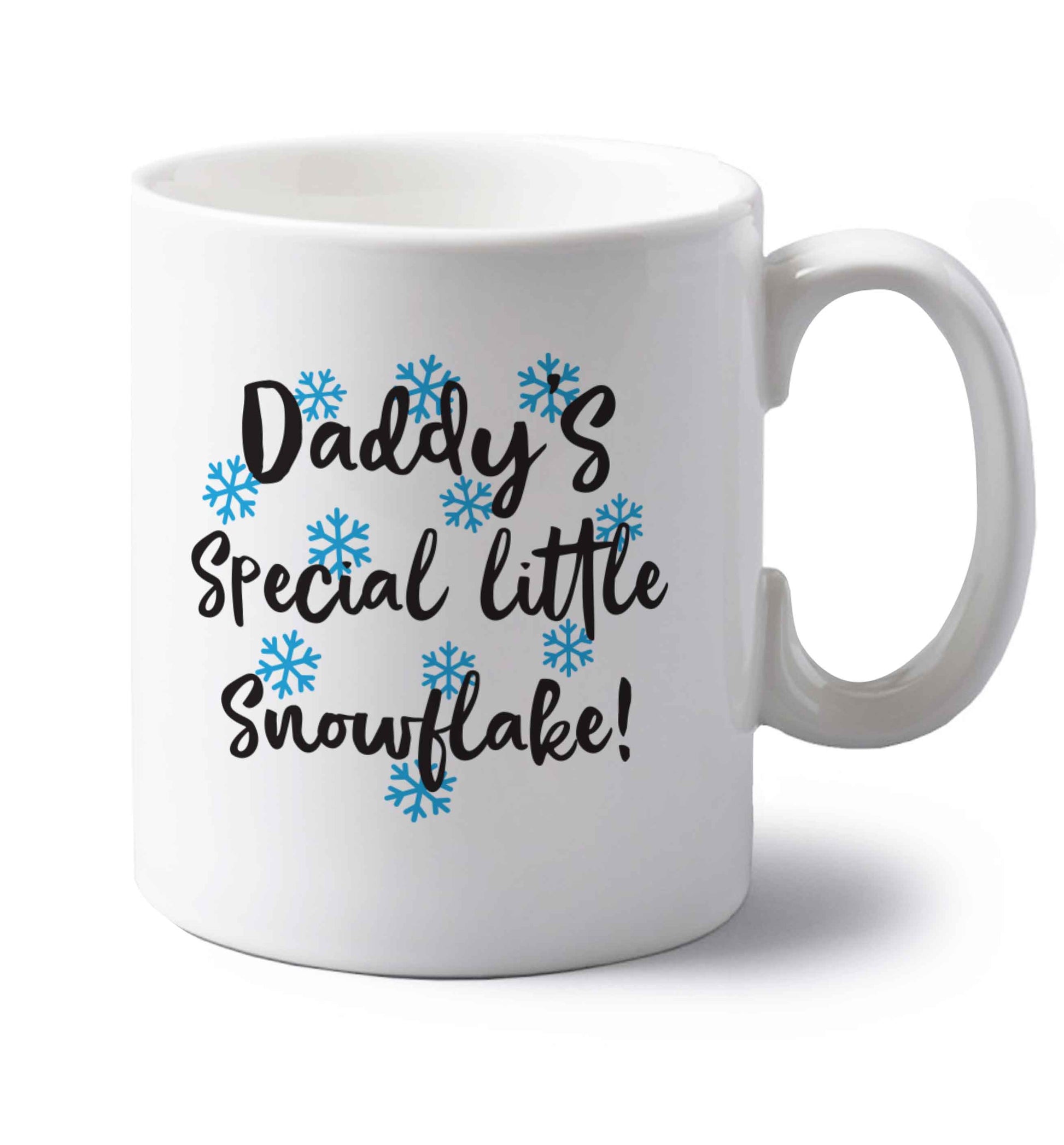 Daddy's special little snowflake left handed white ceramic mug 