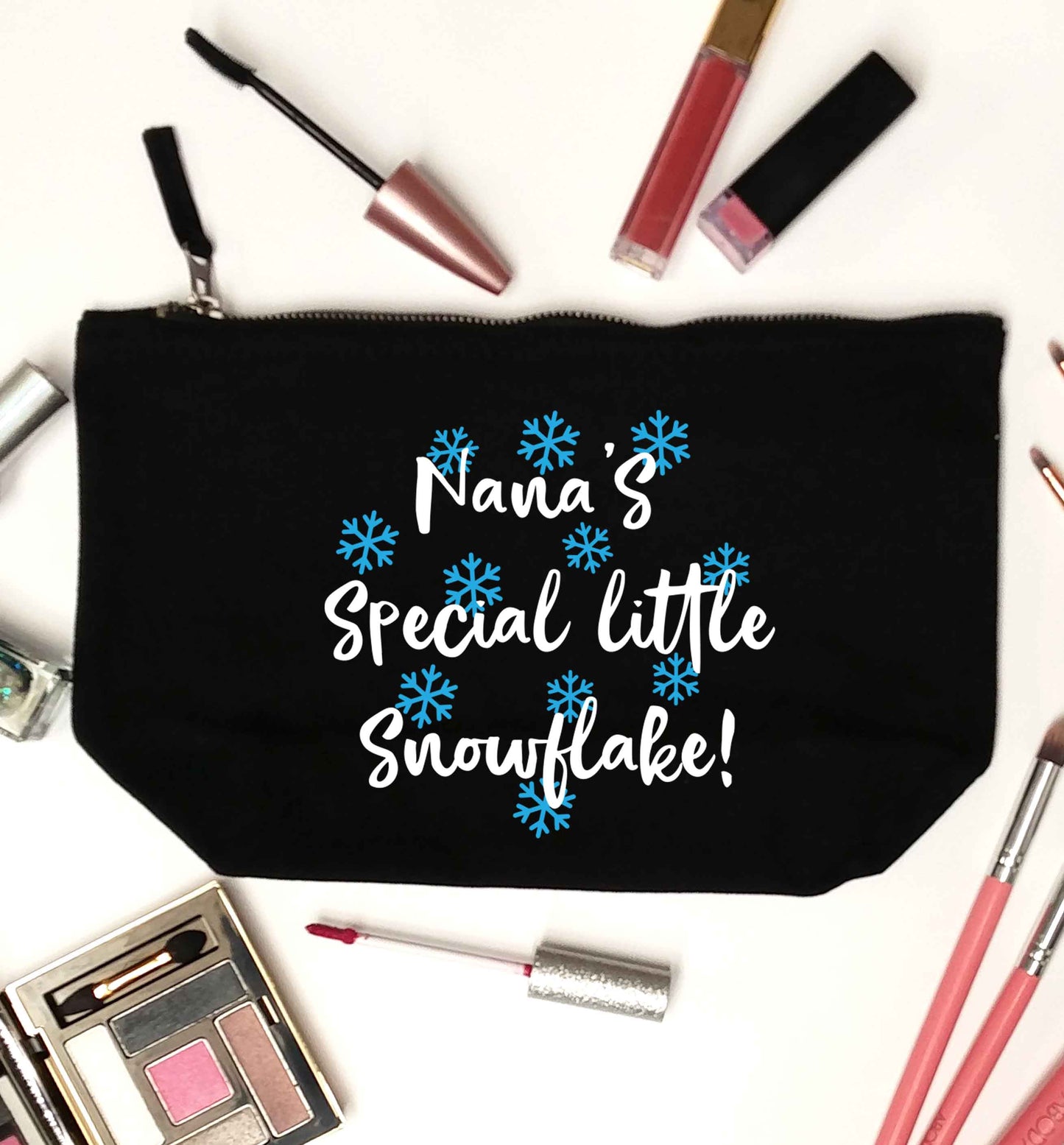 Nana's special little snowflake black makeup bag