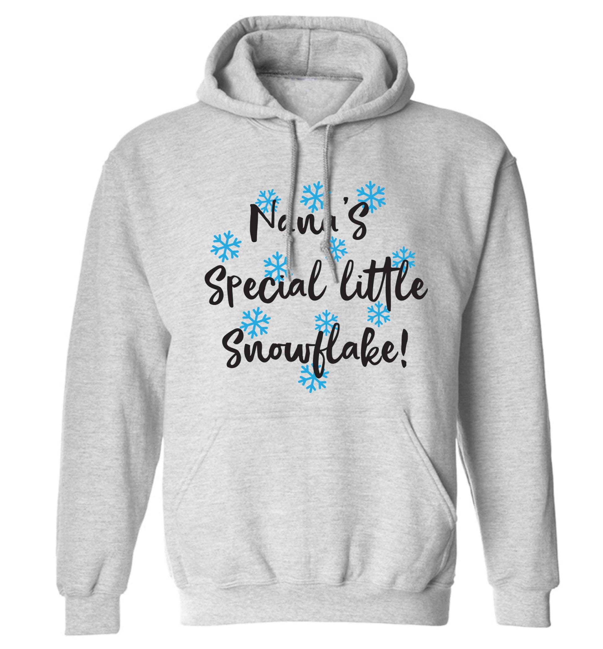 Nana's special little snowflake adults unisex grey hoodie 2XL