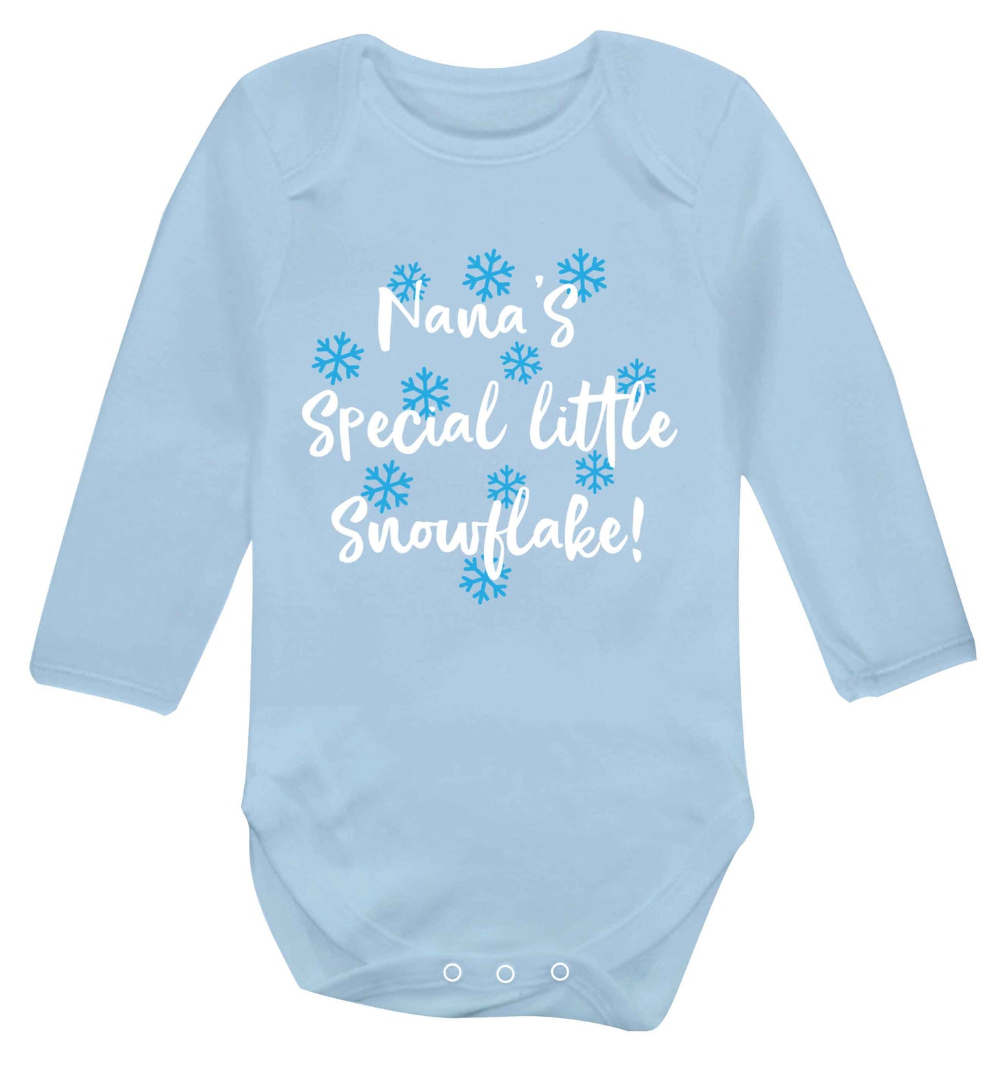 Nana's special little snowflake Baby Vest long sleeved pale blue 6-12 months