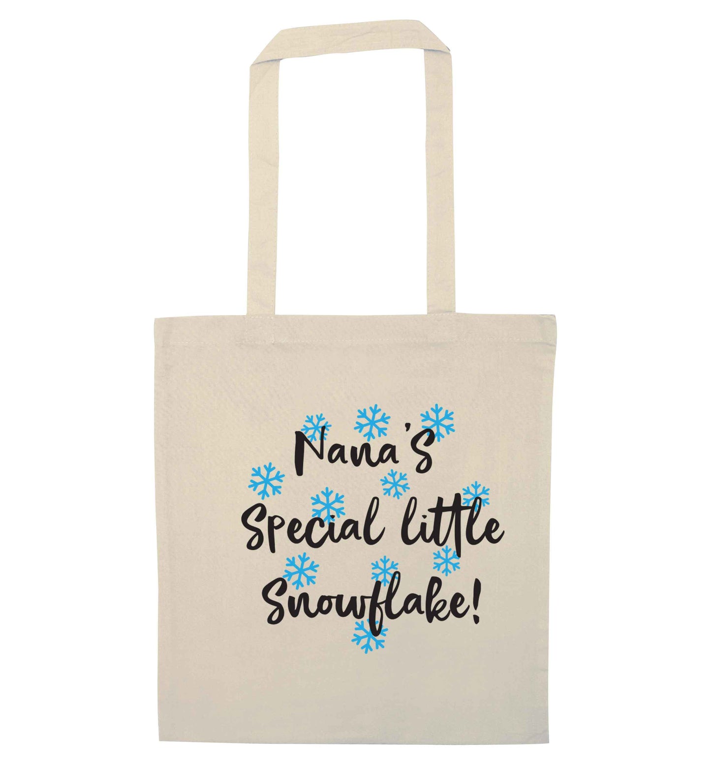 Nana's special little snowflake natural tote bag