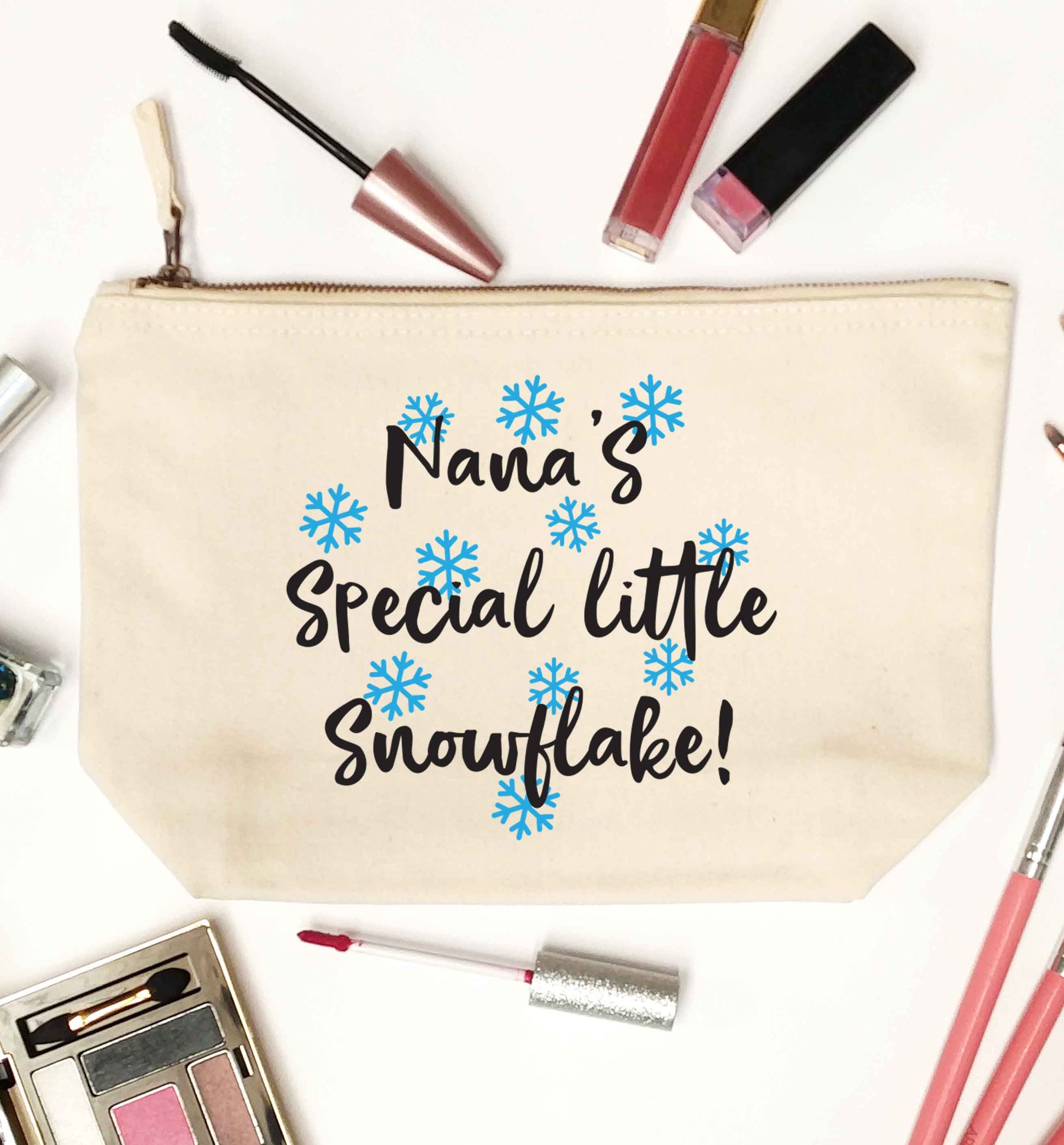 Nana's special little snowflake natural makeup bag